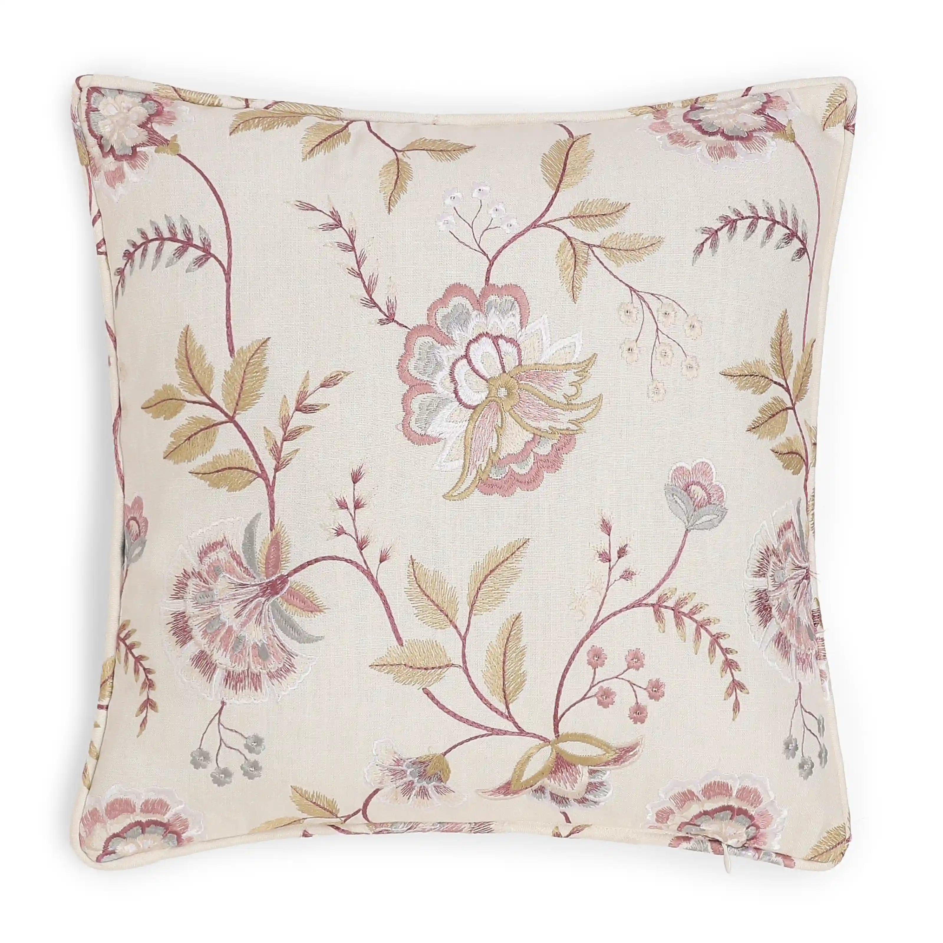 Estrella Embroiderd Cushion Cover | Garden Muse Liliac Bliss / Cushion Cover (41cm x 41cm)