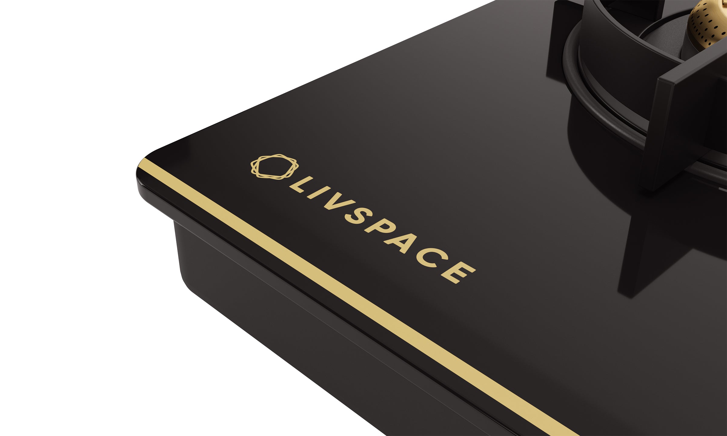 Intellia by Livspace 3 Brass Burner 770mm with Auto Ignition Gloss finish Cooktop  | Intellia CT 77 3B