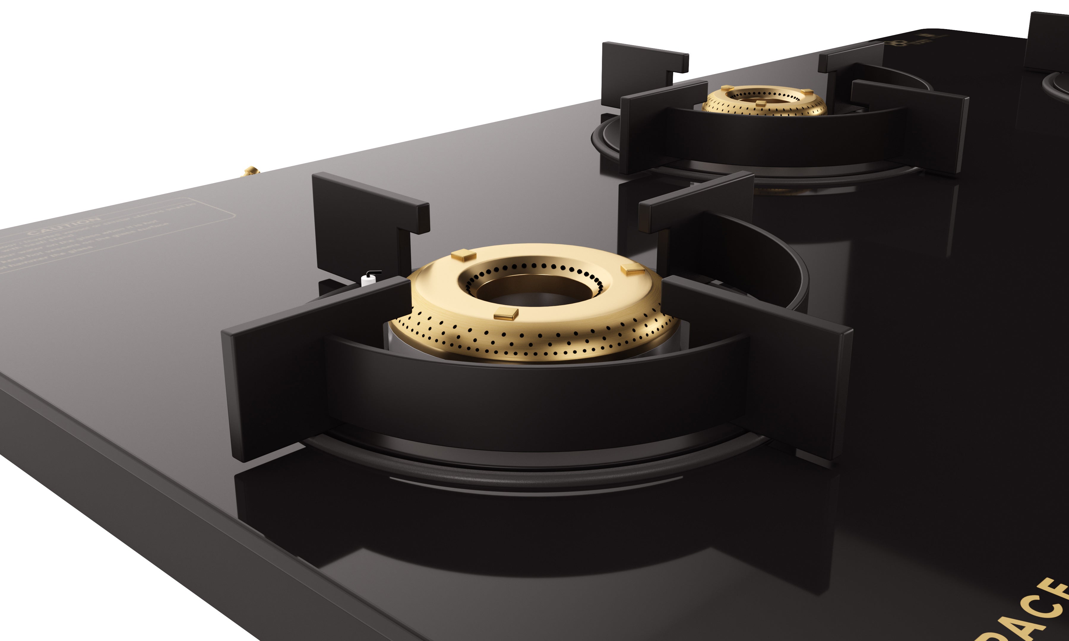 Intellia by Livspace 3 Brass Burner 770mm with Auto Ignition Gloss finish Cooktop  | Intellia CT 77 3B