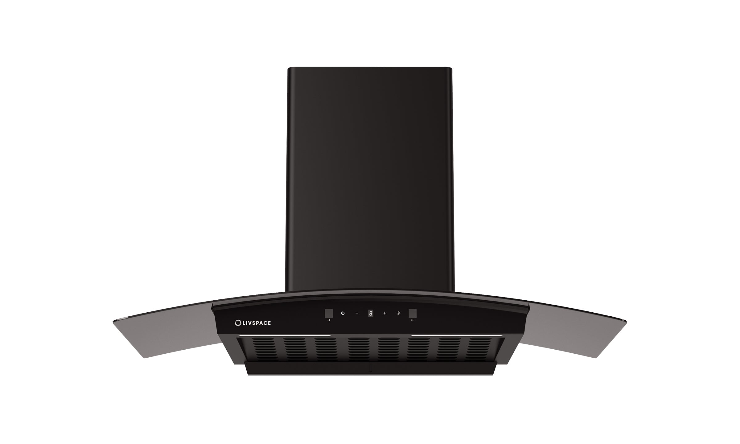 Optima by Livspace AutoClean Curve Shape chimney 900mm size 1200m3/h suction power (Ducted) | Optima CH C 90