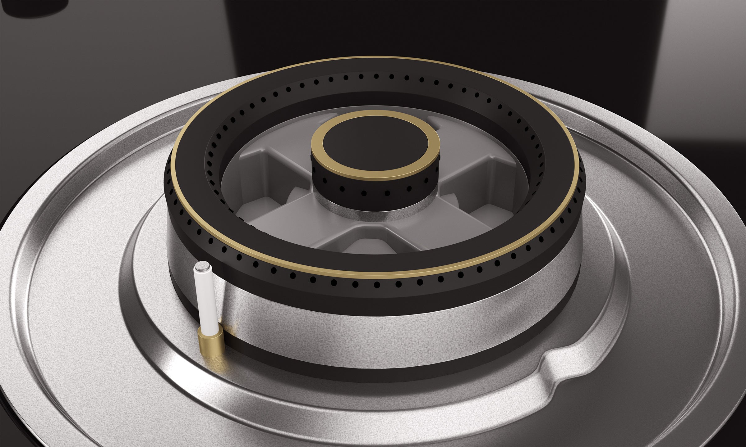 Optima by Livspace 3 Brass Burner 600mm with Auto Ignition gloss finish Hob  | Optima HB 3B 60