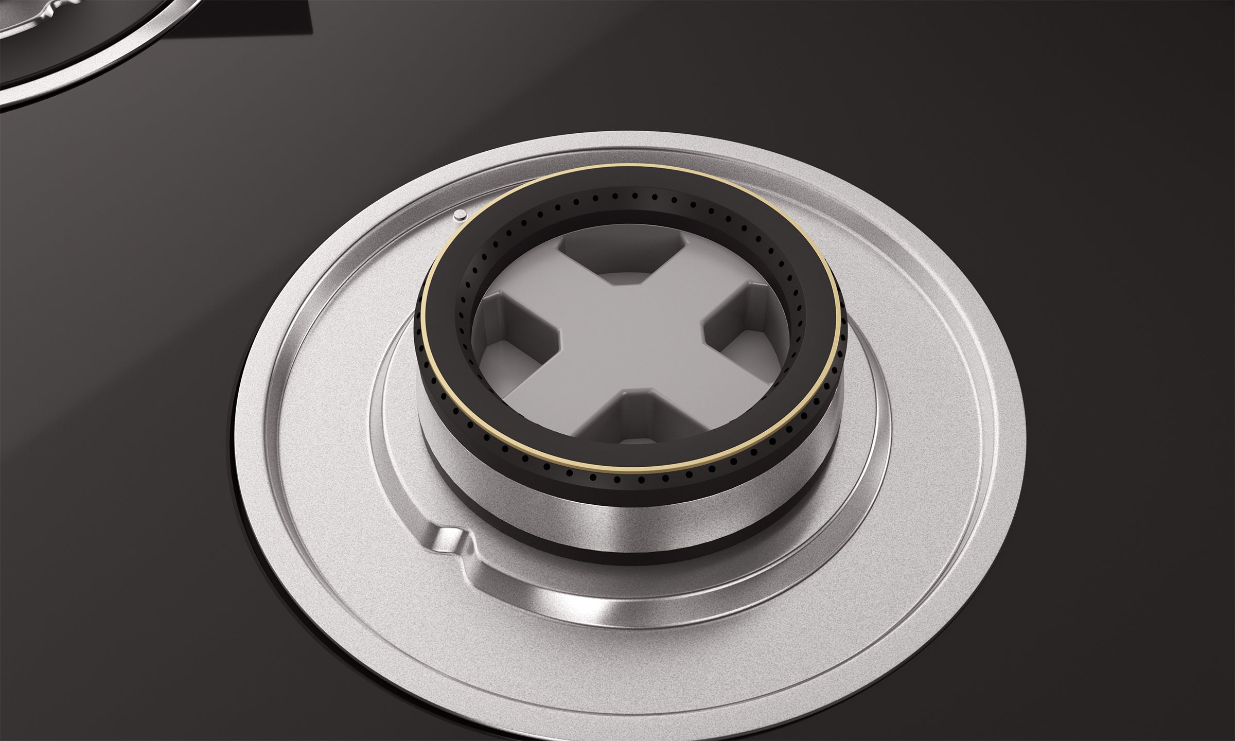 Optima by Livspace 3 Brass Burner 600mm with Auto Ignition gloss finish Hob  | Optima HB 3B 60