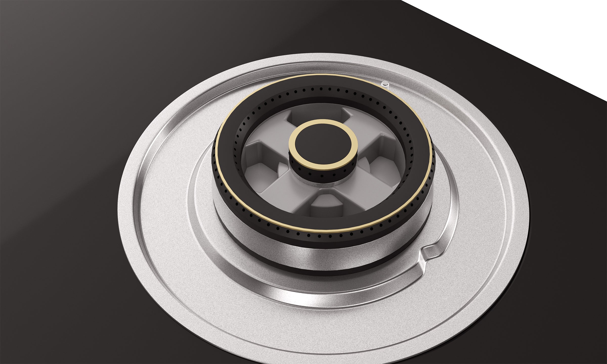 Optima by Livspace 3 Brass Burner 600mm with Auto Ignition gloss finish Hob  | Optima HB 3B 60