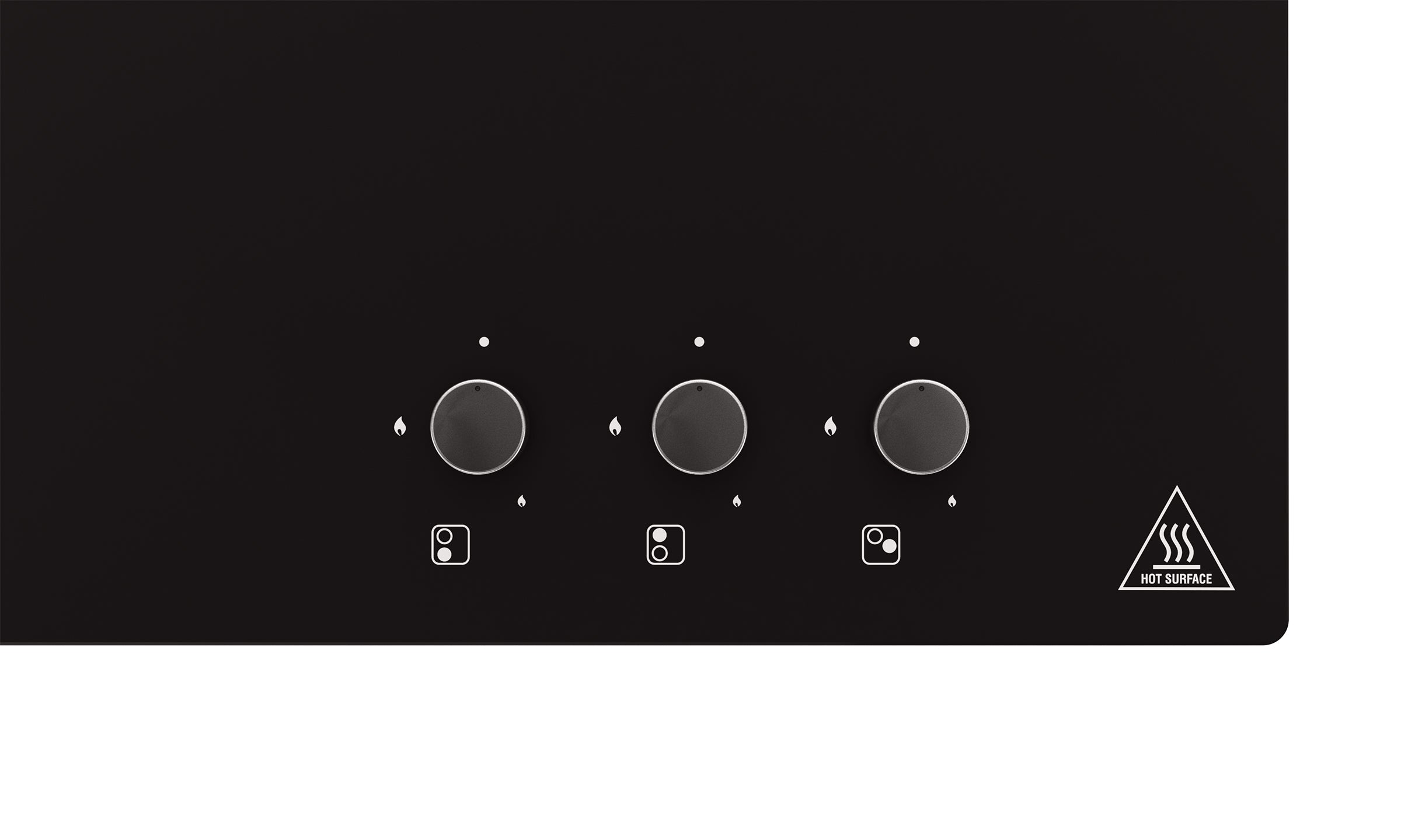 Optima by Livspace 3 Brass Burner 600mm with Auto Ignition gloss finish Hob  | Optima HB 3B 60