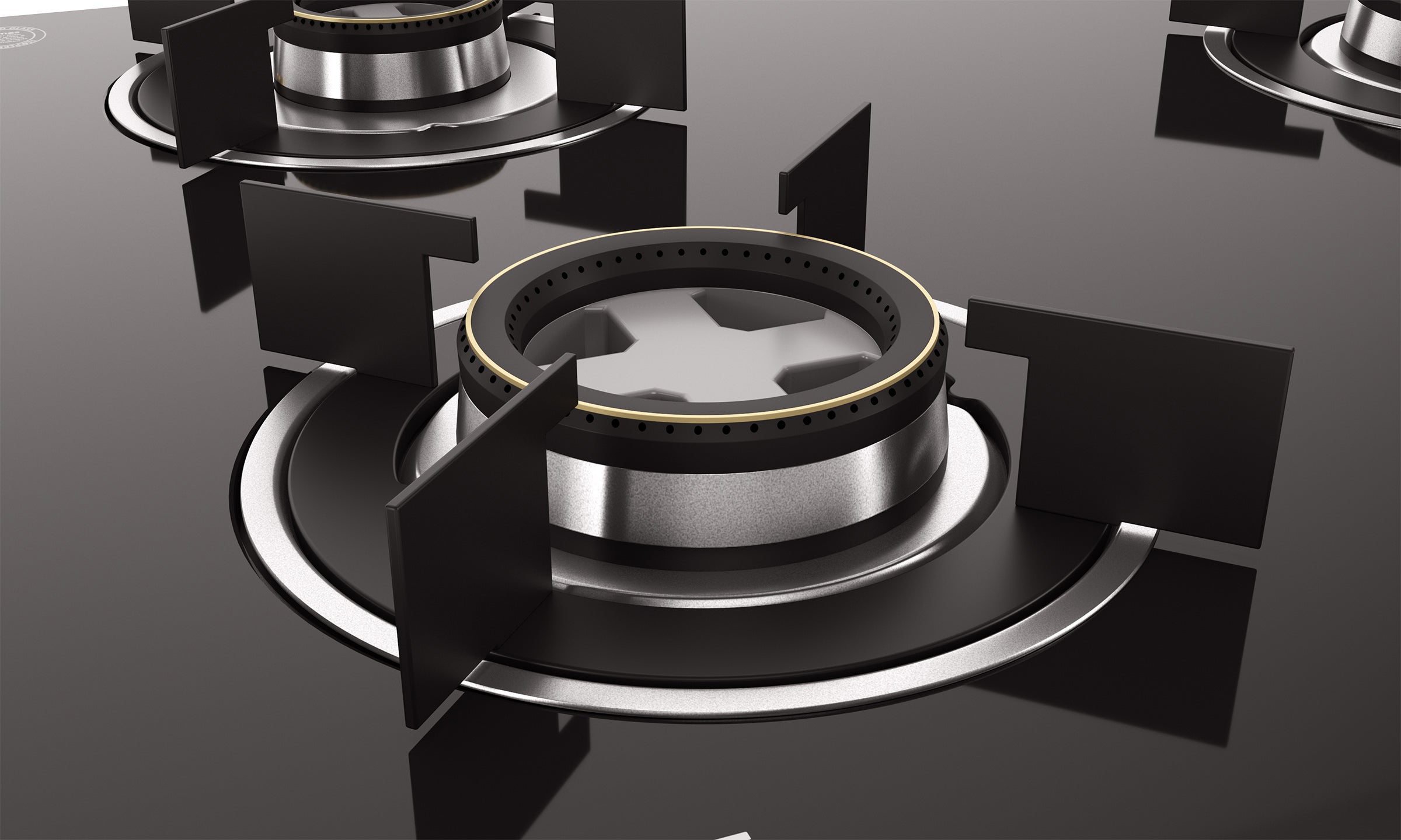 Optima by Livspace 3 Brass Burner 600mm with Auto Ignition gloss finish Hob  | Optima HB 3B 60