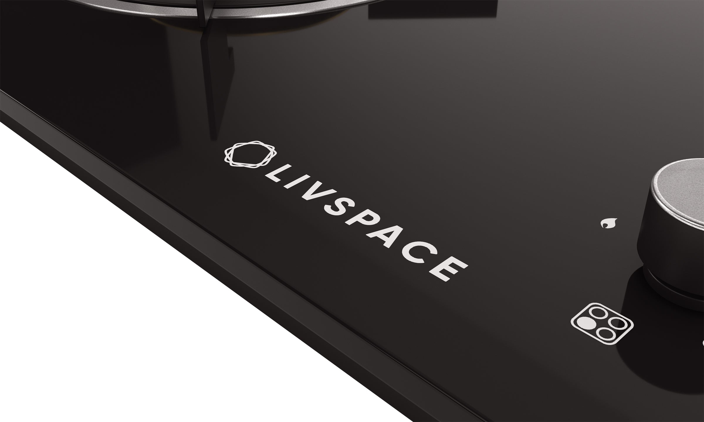 Optima by Livspace 4 Brass Burner 600mm with Auto Ignition gloss finish Hob  | Optima HB 4B 60