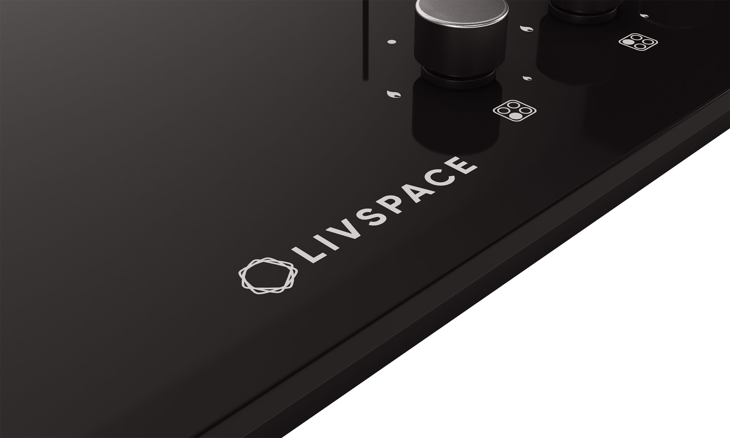 Optima by Livspace 4 Brass Burner 600mm with Auto Ignition gloss finish Hob  | Optima HB 4B 60