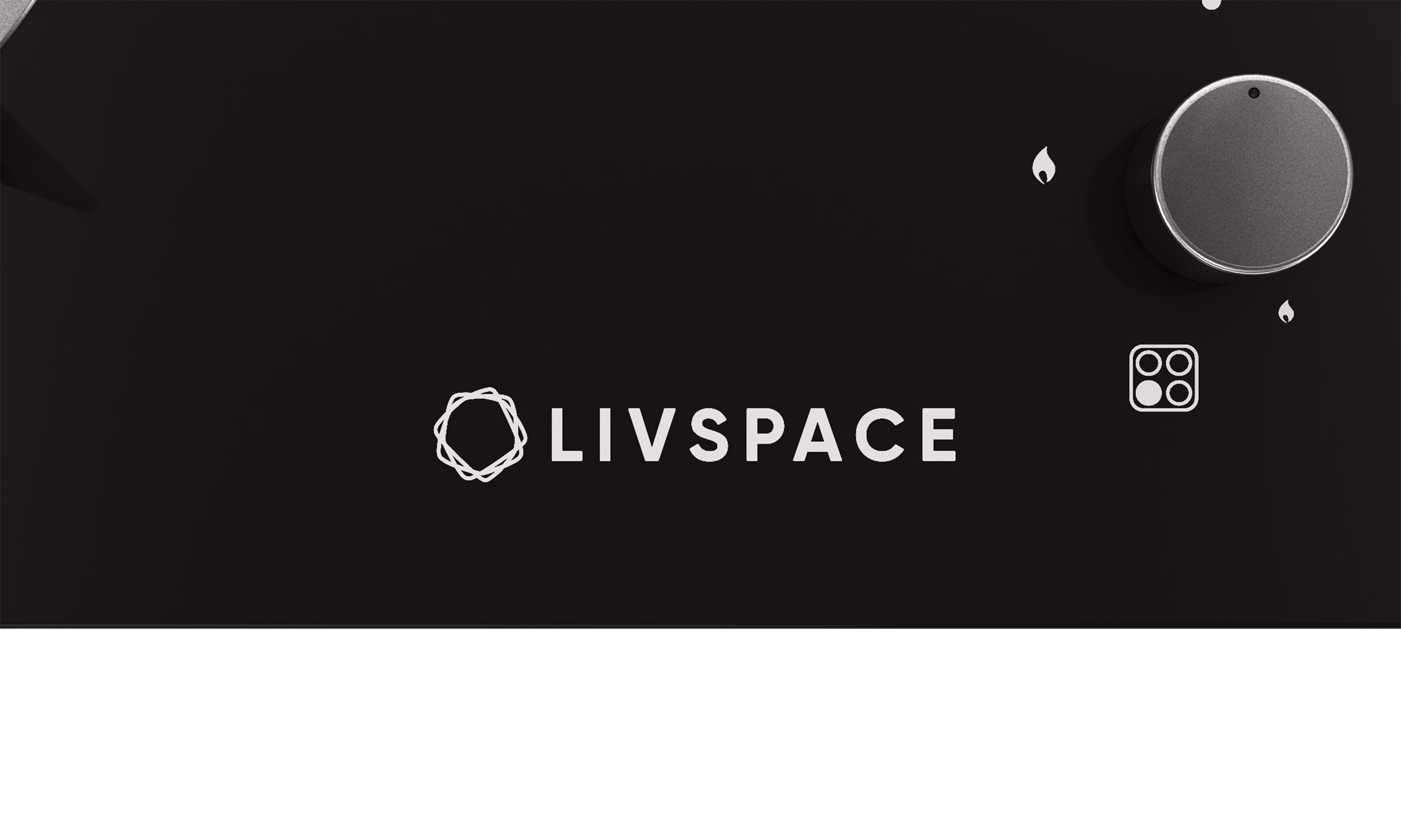 Optima by Livspace 4 Brass Burner 600mm with Auto Ignition gloss finish Hob  | Optima HB 4B 60