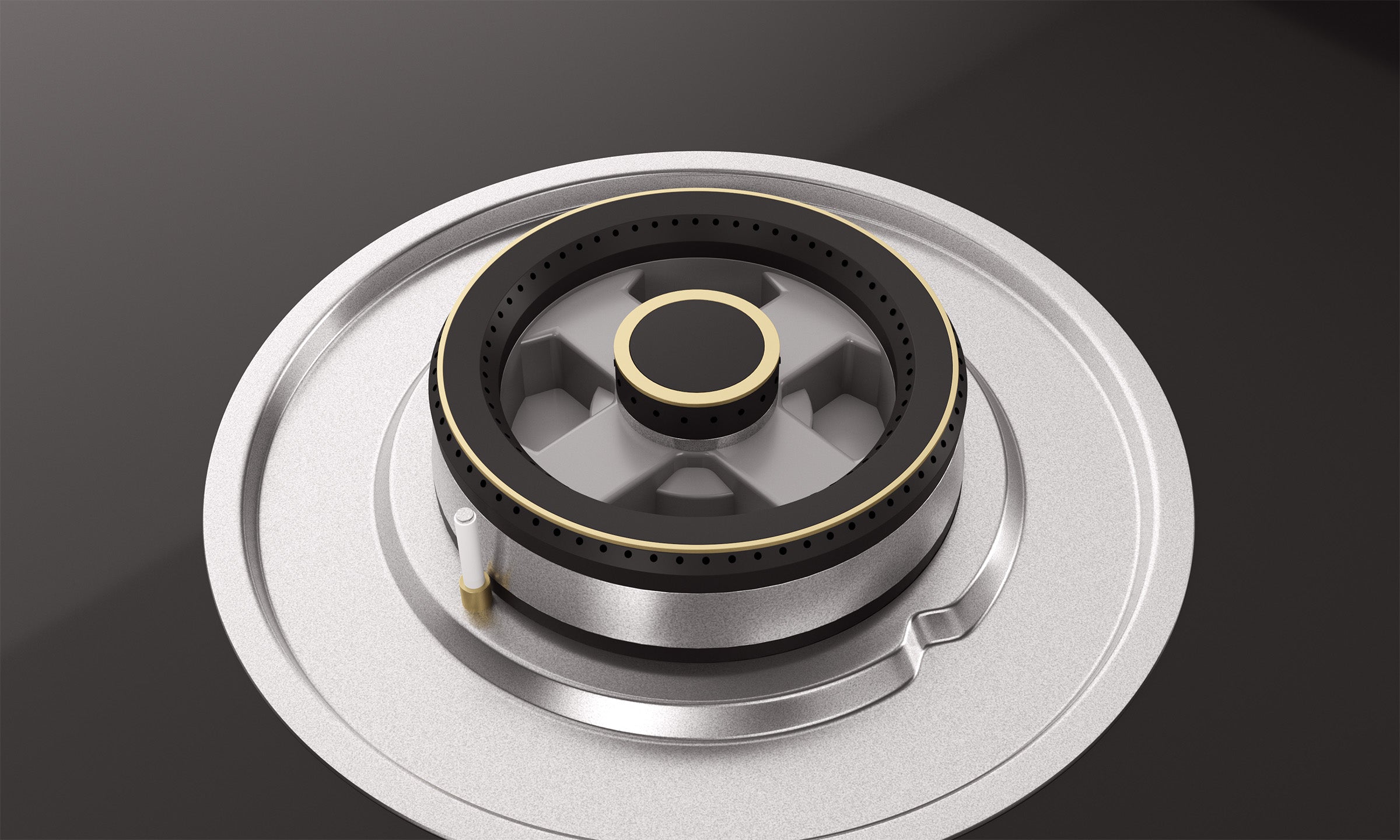 Optima by Livspace 4 Brass Burner 900mm with Auto Ignition gloss finish Hob  | Optima HB 4B 90