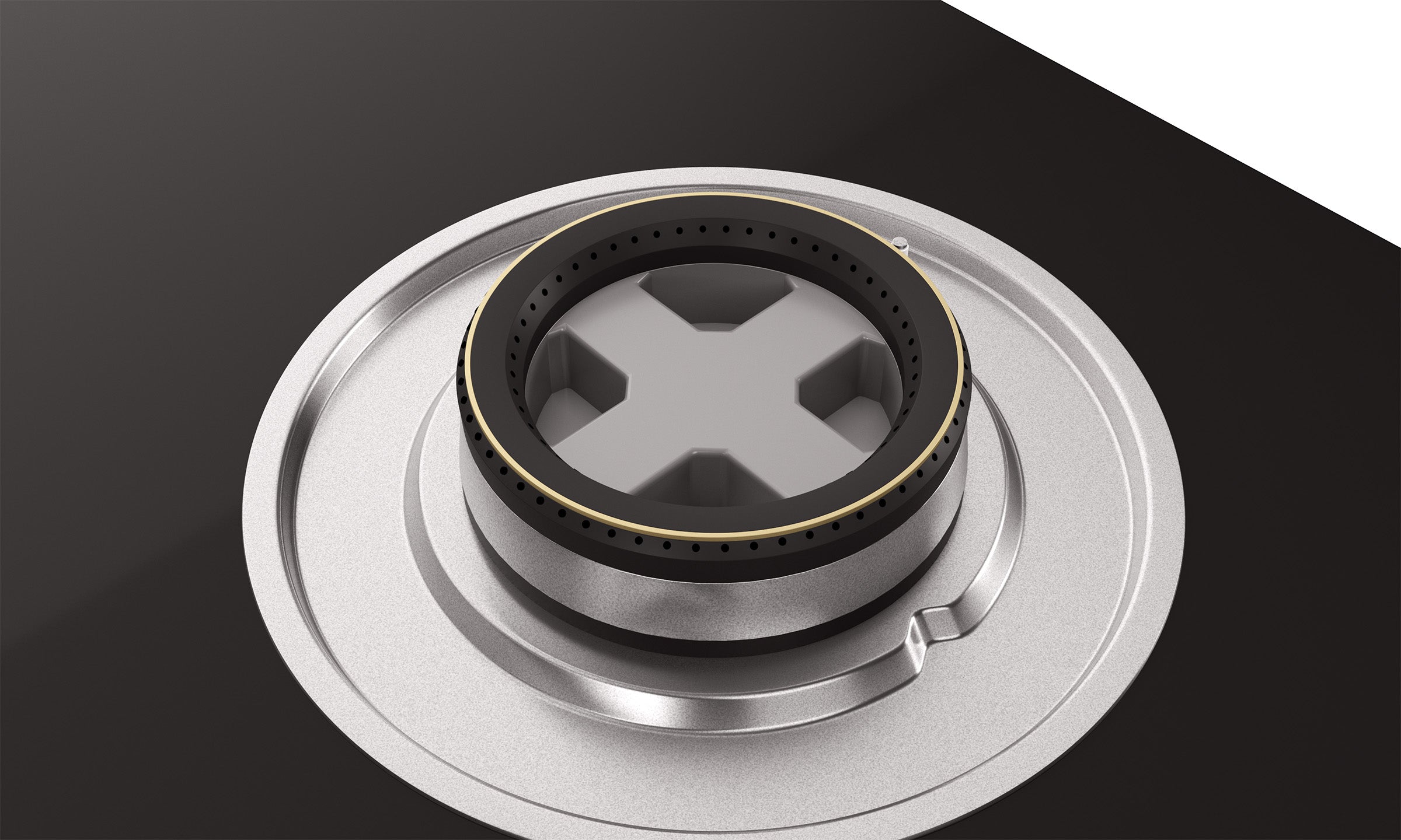 Optima by Livspace 4 Brass Burner 900mm with Auto Ignition gloss finish Hob  | Optima HB 4B 90