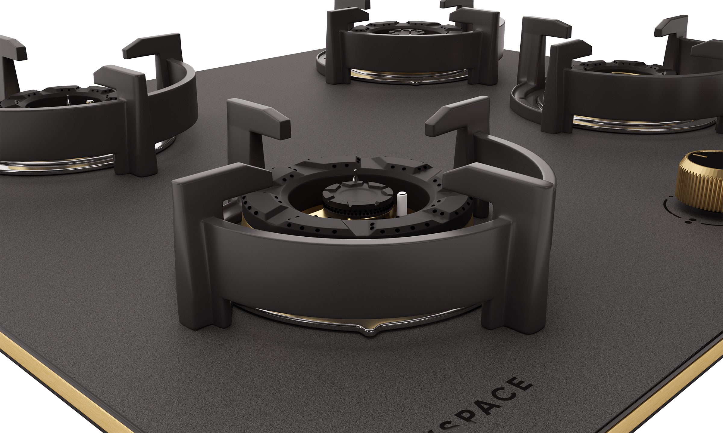 Intellia by Livspace 4 Brass Burner FFD 595mm with Auto Ignition Matt finish Hob  | Intellia HB FFD 4B M 60