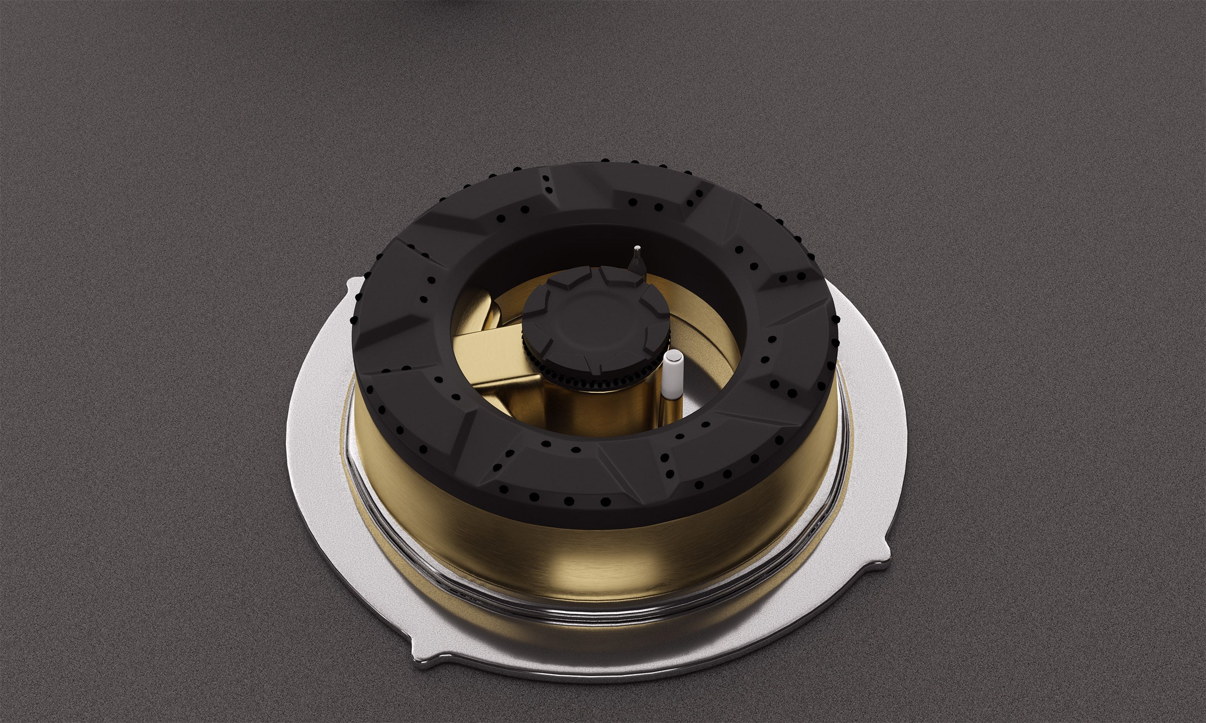 Intellia by Livspace 4 Brass Burner FFD 595mm with Auto Ignition Matt finish Hob  | Intellia HB FFD 4B M 60