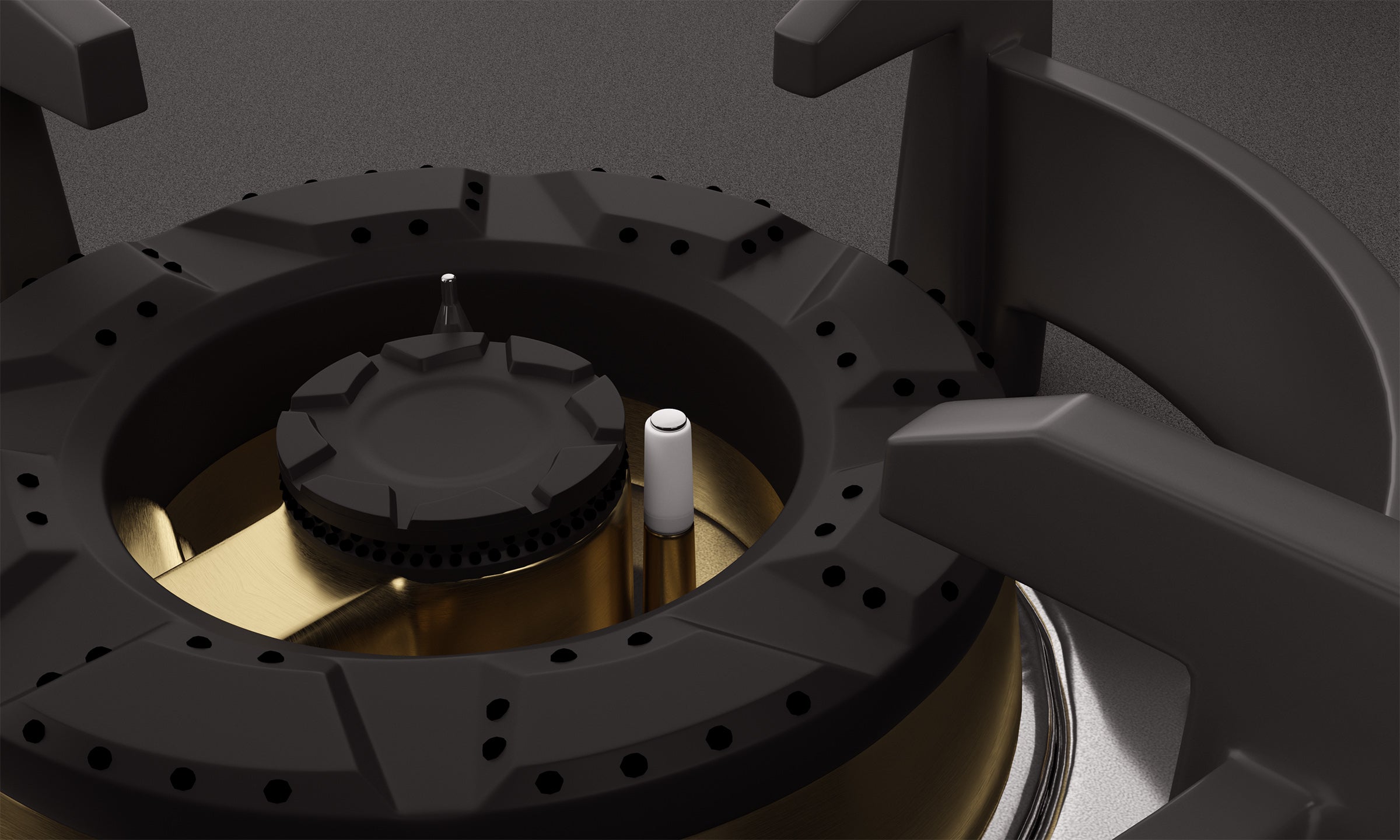 Intellia by Livspace 4 Brass Burner FFD 595mm with Auto Ignition Matt finish Hob  | Intellia HB FFD 4B M 60