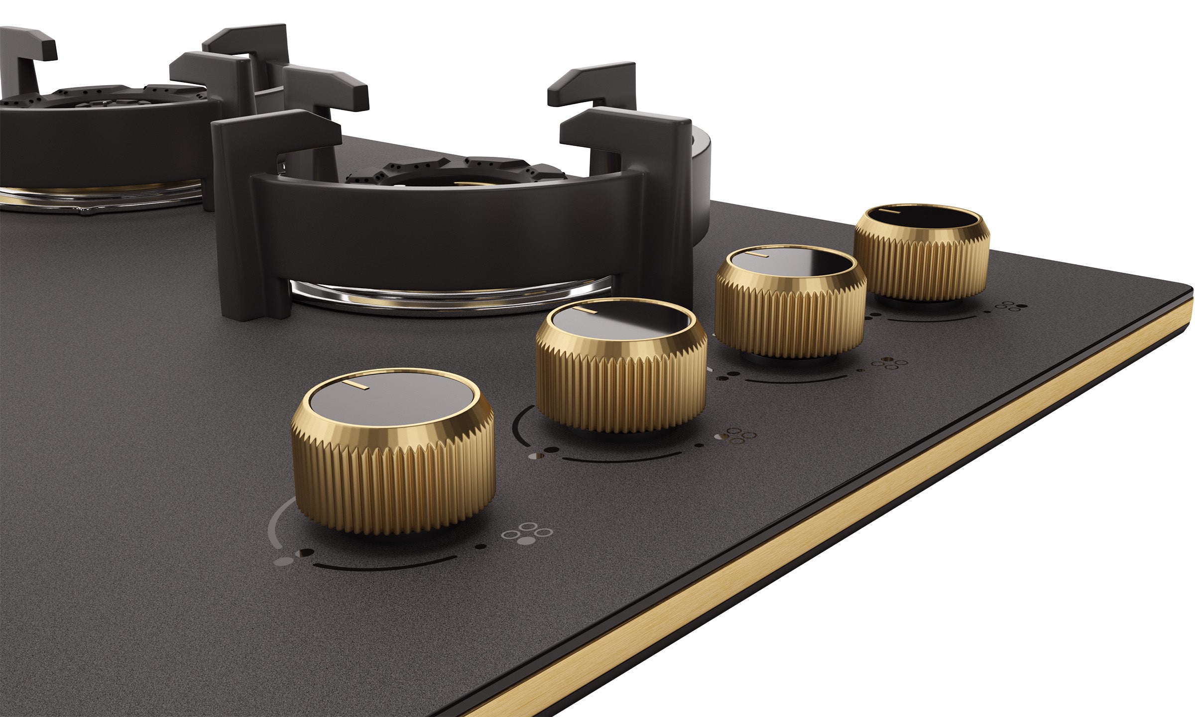 Intellia by Livspace 4 Brass Burner FFD 595mm with Auto Ignition Matt finish Hob  | Intellia HB FFD 4B M 60