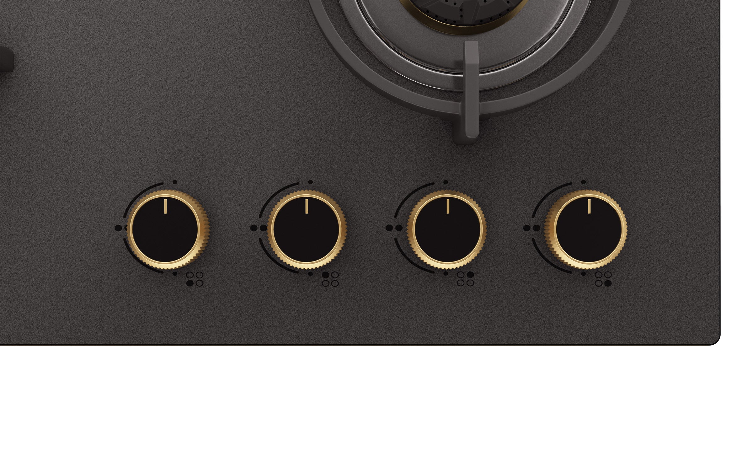 Intellia by Livspace 4 Brass Burner FFD 595mm with Auto Ignition Matt finish Hob  | Intellia HB FFD 4B M 60