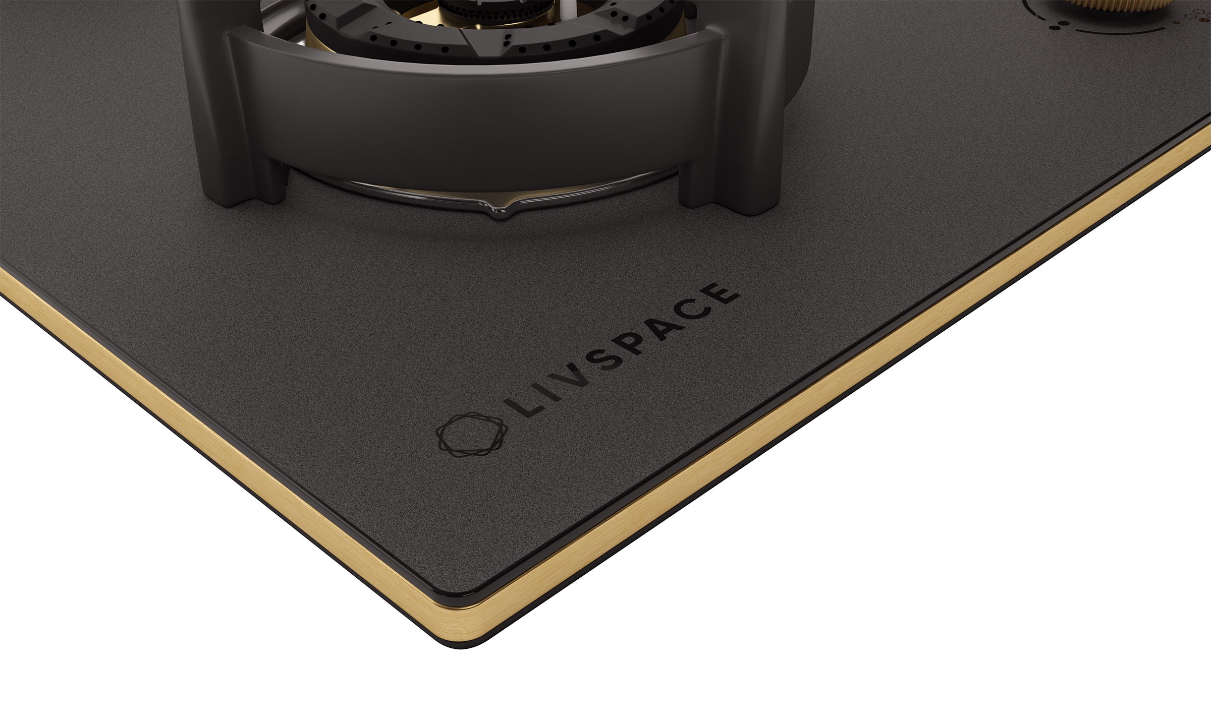 Intellia by Livspace 4 Brass Burner FFD 595mm with Auto Ignition Matt finish Hob  | Intellia HB FFD 4B M 60