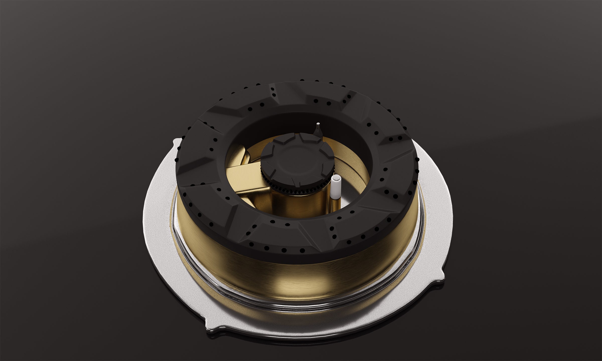 Intellia by Livspace 4 Brass Burner FFD 595mm with Auto Ignition Gloss finish Hob  | Intellia HB FFD 4B G 60