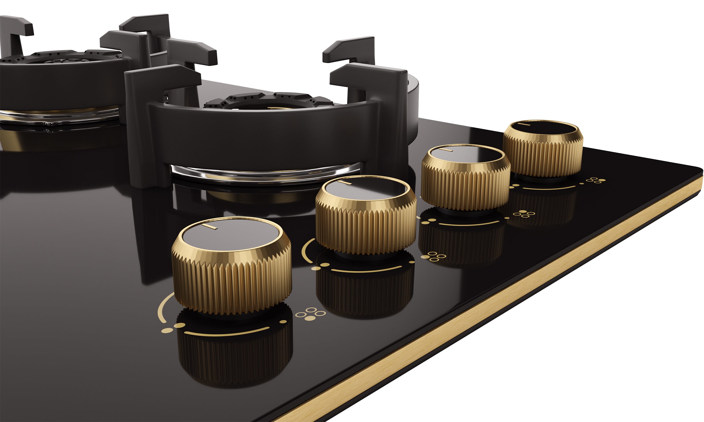 Intellia by Livspace 4 Brass Burner FFD 595mm with Auto Ignition Gloss finish Hob  | Intellia HB FFD 4B G 60