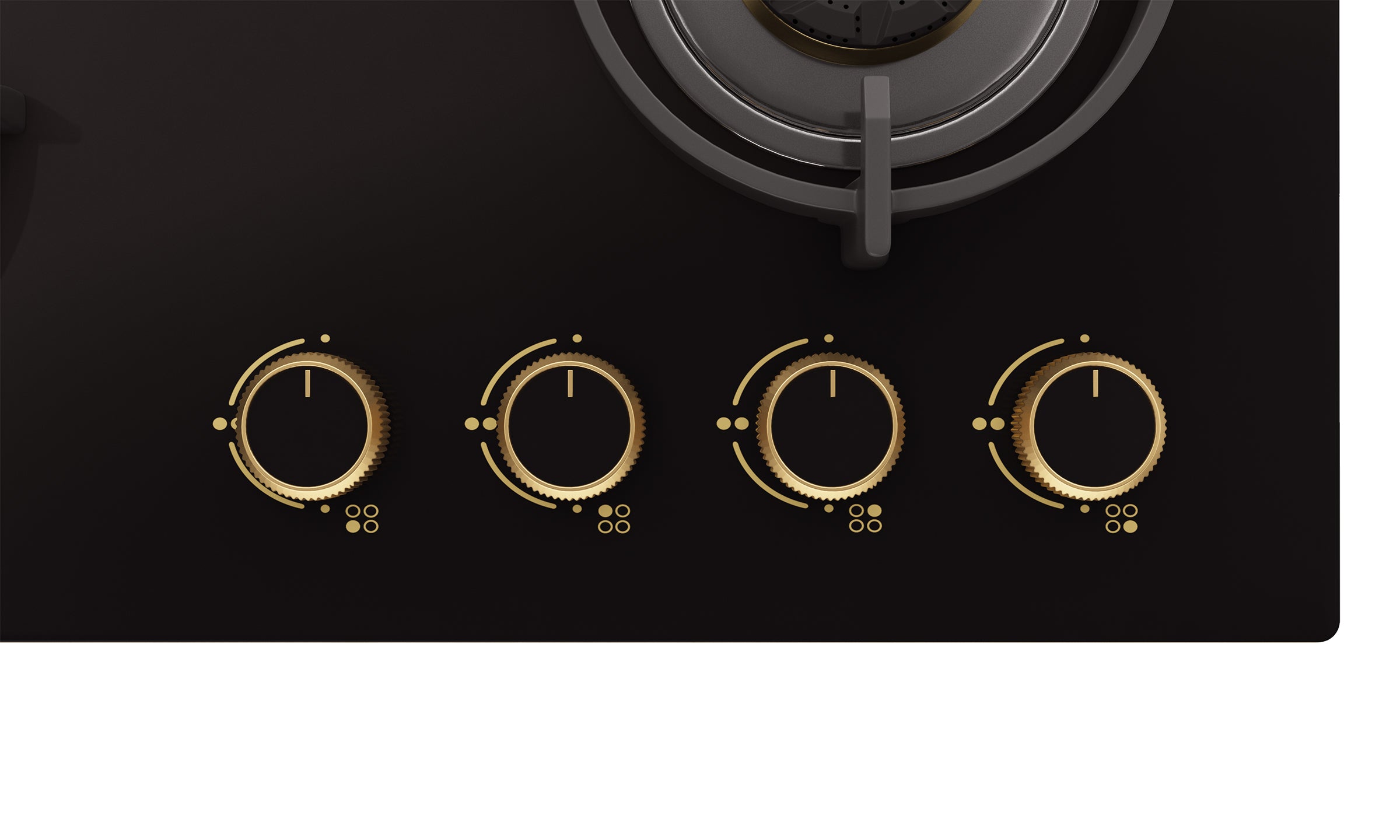 Intellia by Livspace 4 Brass Burner FFD 595mm with Auto Ignition Gloss finish Hob  | Intellia HB FFD 4B G 60