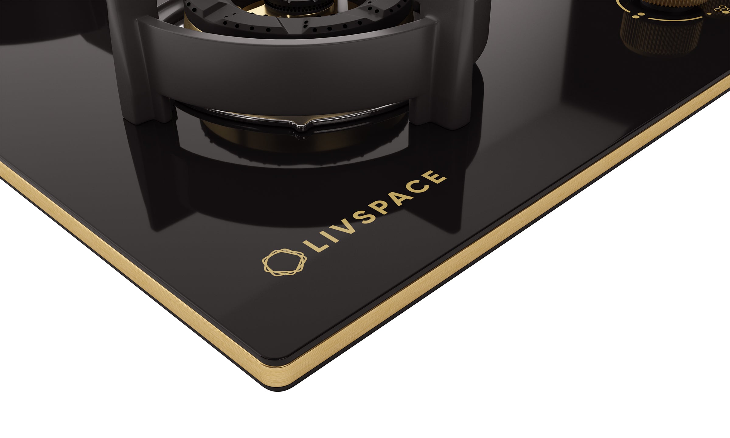 Intellia by Livspace 4 Brass Burner FFD 595mm with Auto Ignition Gloss finish Hob  | Intellia HB FFD 4B G 60