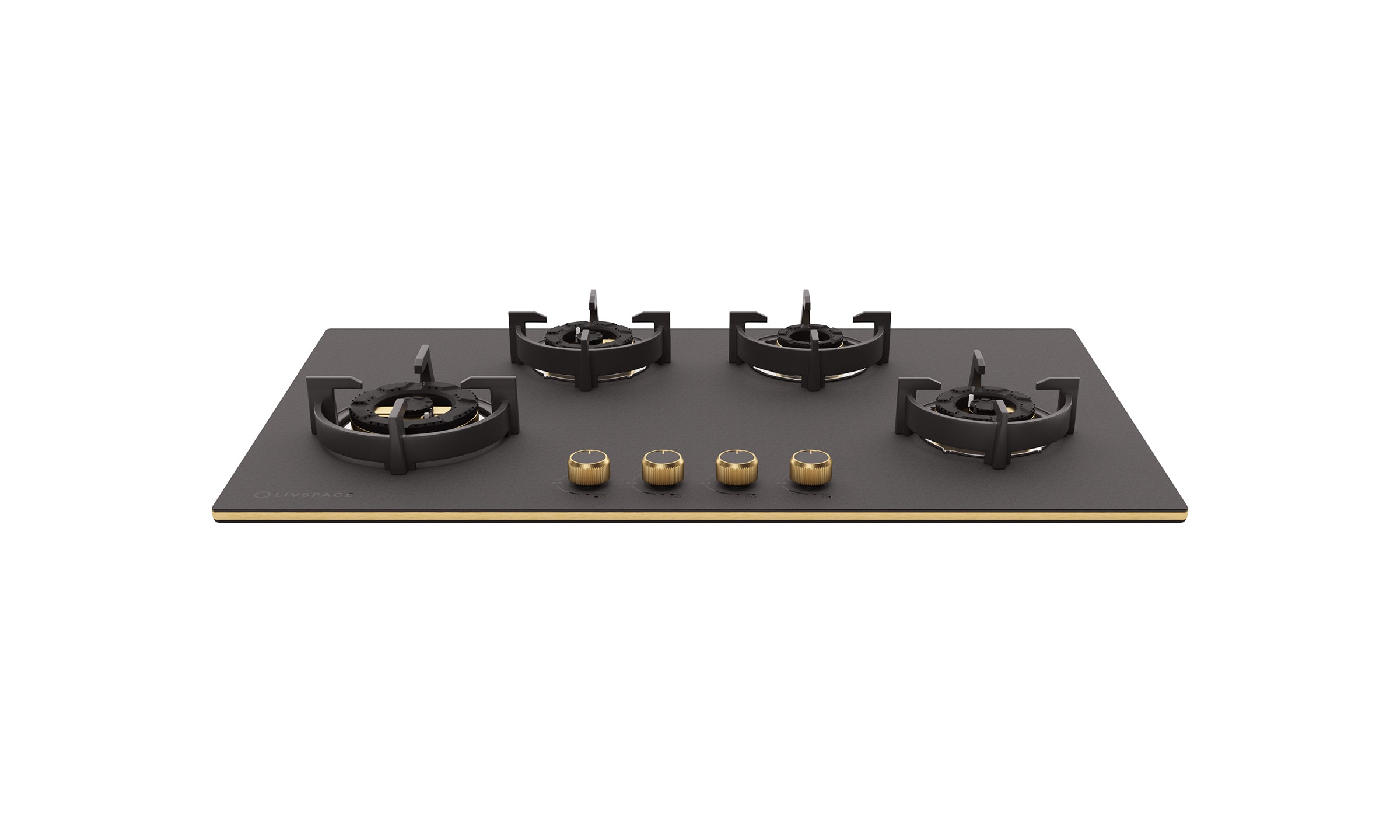 Intellia by Livspace 4 Brass Burner FFD 900mm with Auto Ignition Matt finish Hob  | Intellia HB FFD 4B M 90