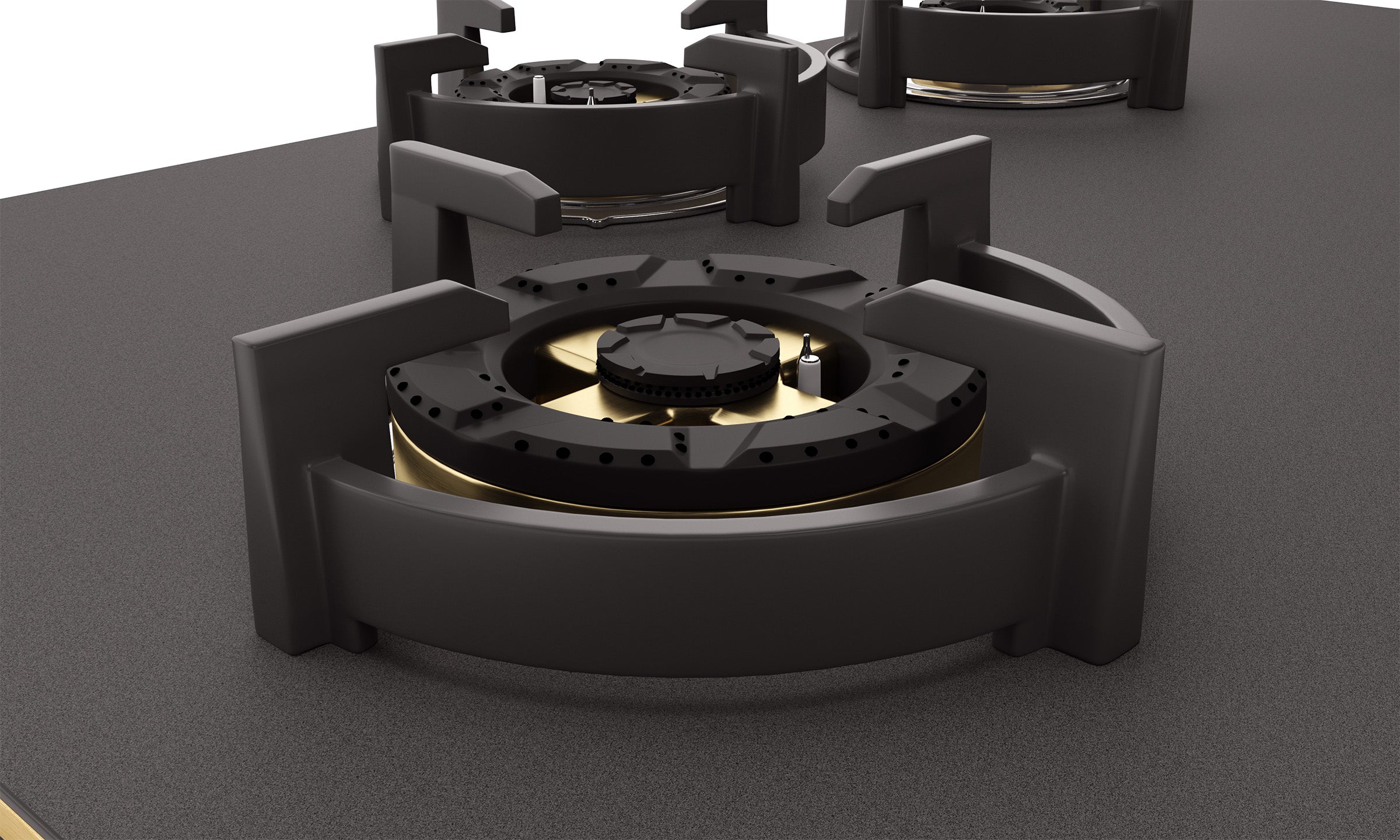 Intellia by Livspace 4 Brass Burner FFD 900mm with Auto Ignition Matt finish Hob  | Intellia HB FFD 4B M 90