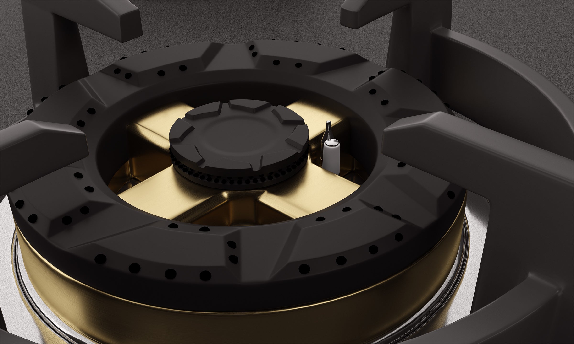 Intellia by Livspace 4 Brass Burner FFD 900mm with Auto Ignition Matt finish Hob  | Intellia HB FFD 4B M 90