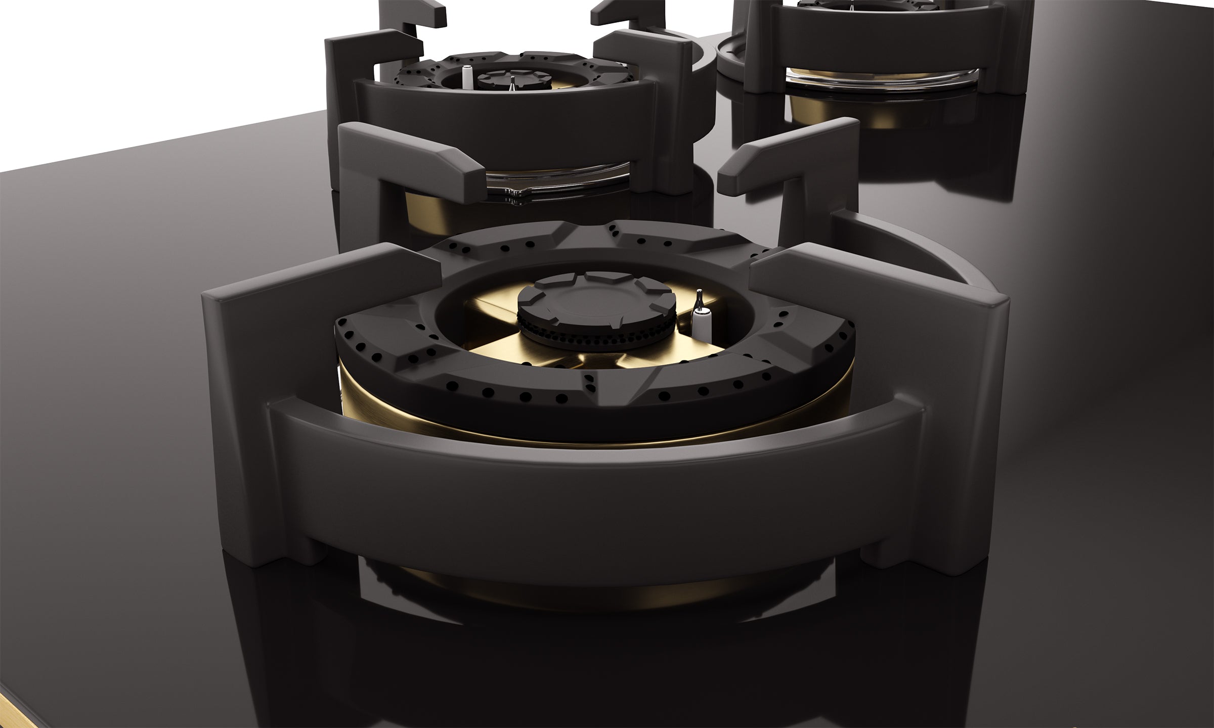 Intellia by Livspace 4 Brass Burner FFD 900mm with Auto Ignition Gloss finish Hob  | Intellia HB FFD 4B G 90