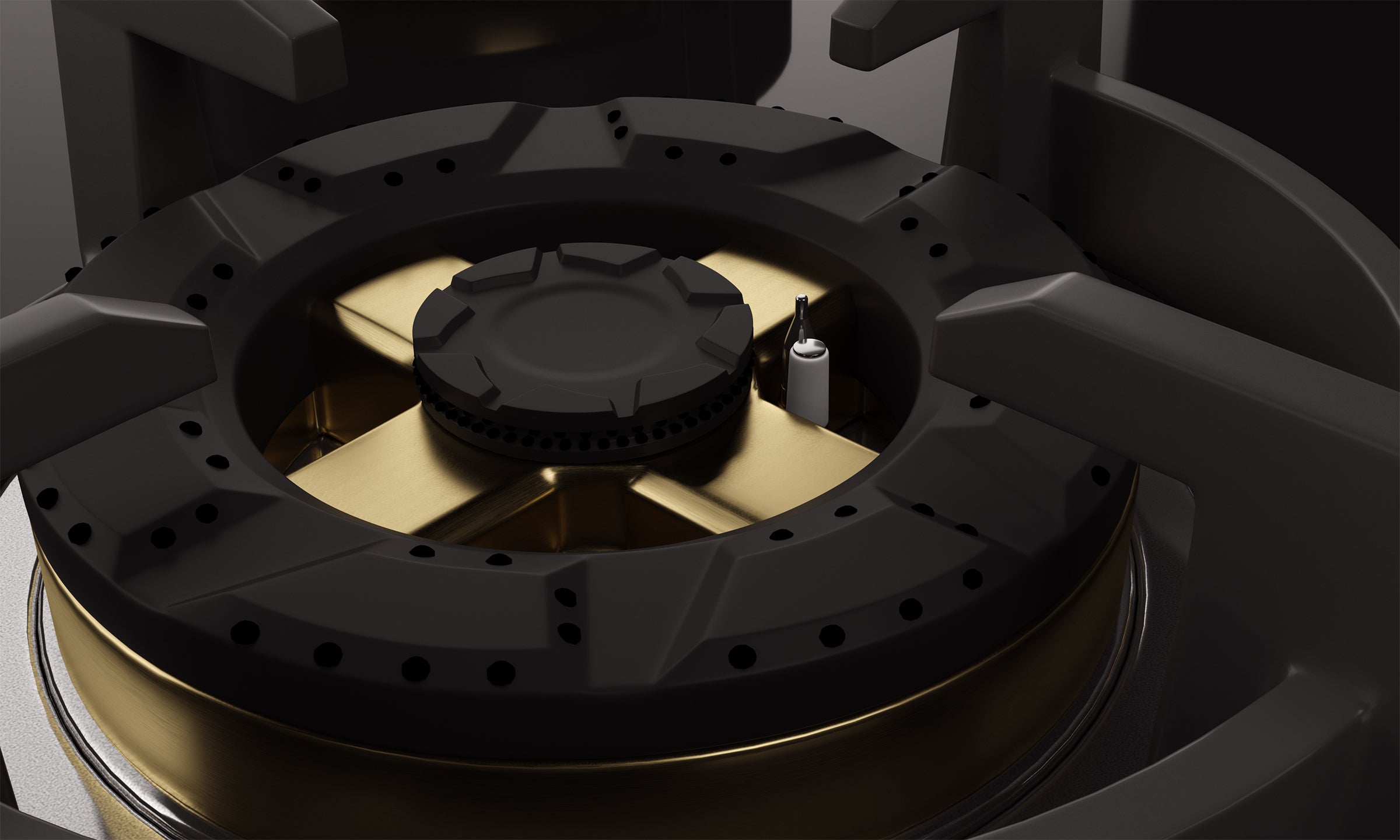 Intellia by Livspace 4 Brass Burner FFD 900mm with Auto Ignition Gloss finish Hob  | Intellia HB FFD 4B G 90