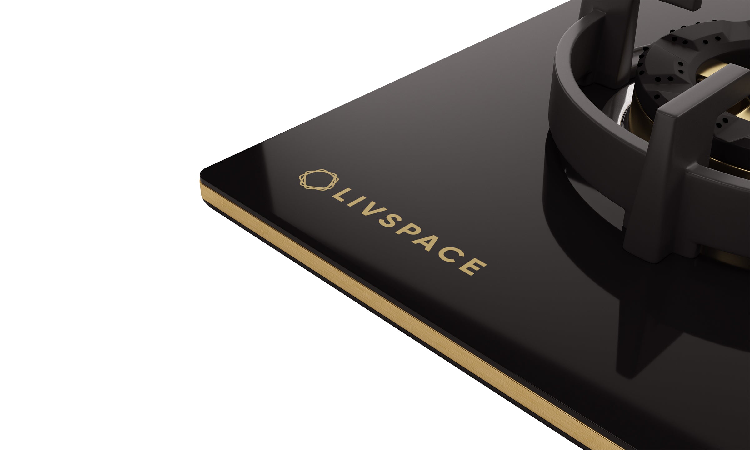 Intellia by Livspace 4 Brass Burner FFD 900mm with Auto Ignition Gloss finish Hob  | Intellia HB FFD 4B G 90