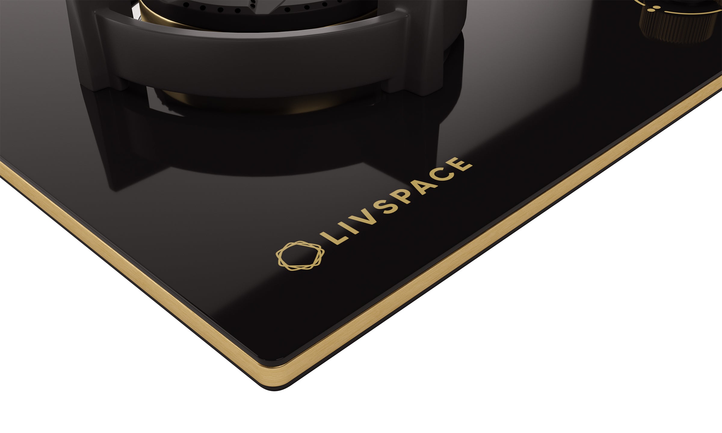 Intellia by Livspace 4 Brass Burner FFD 900mm with Auto Ignition Gloss finish Hob  | Intellia HB FFD 4B G 90