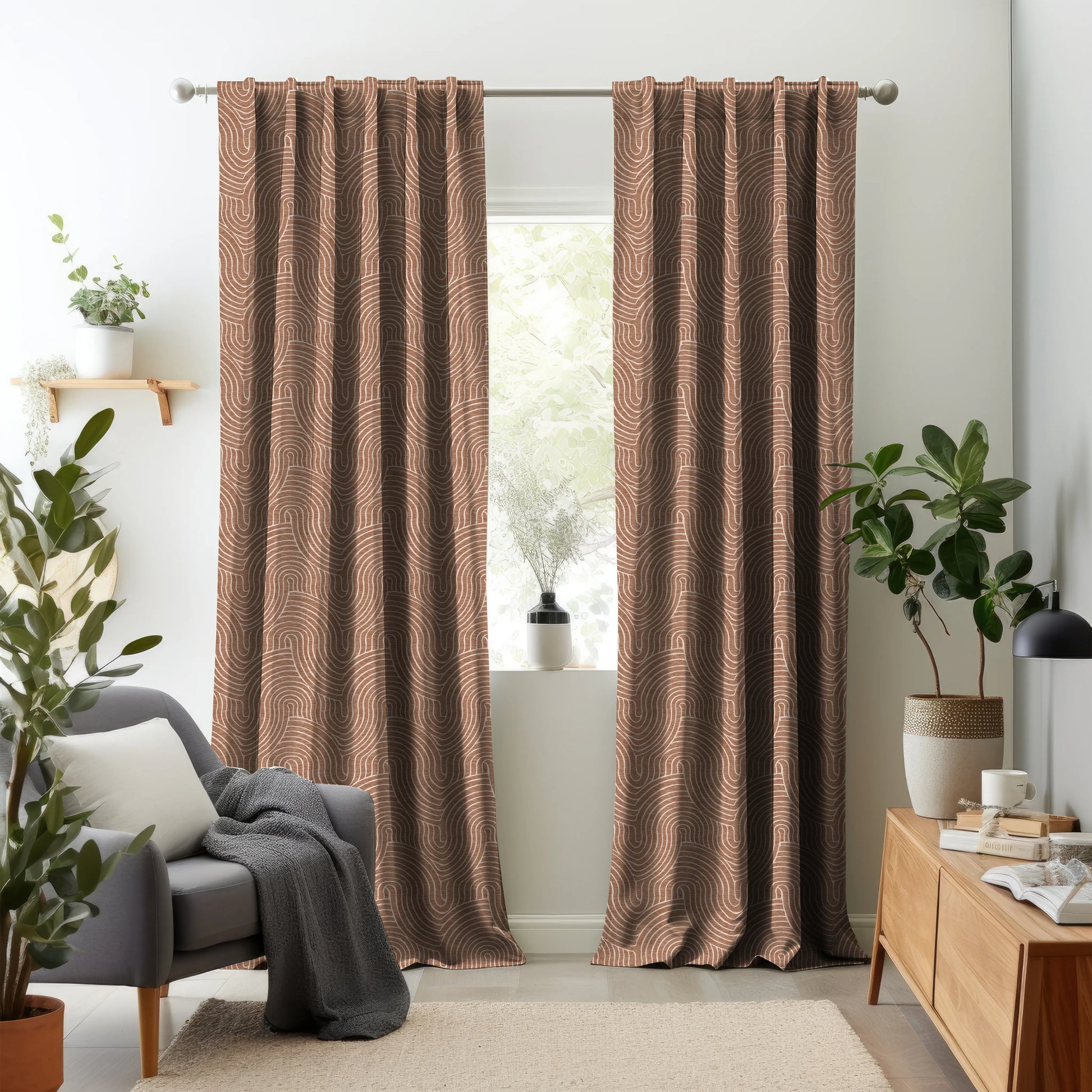 Earthen Tales Edition 1 - Plash | Made to Order Light Filtering Curtains Plash-Rust