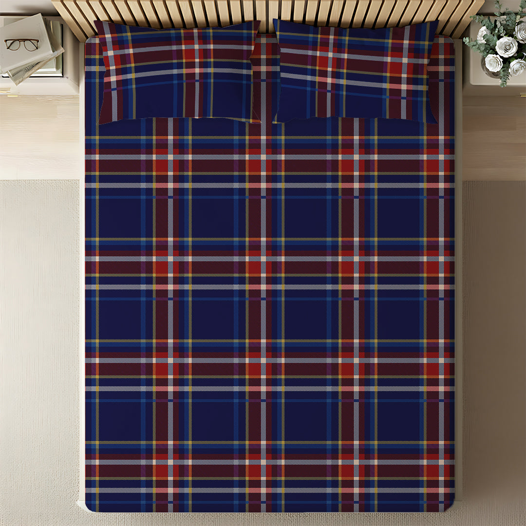 Serene Nest Printed Fitted Sheet Set Blue Green / King