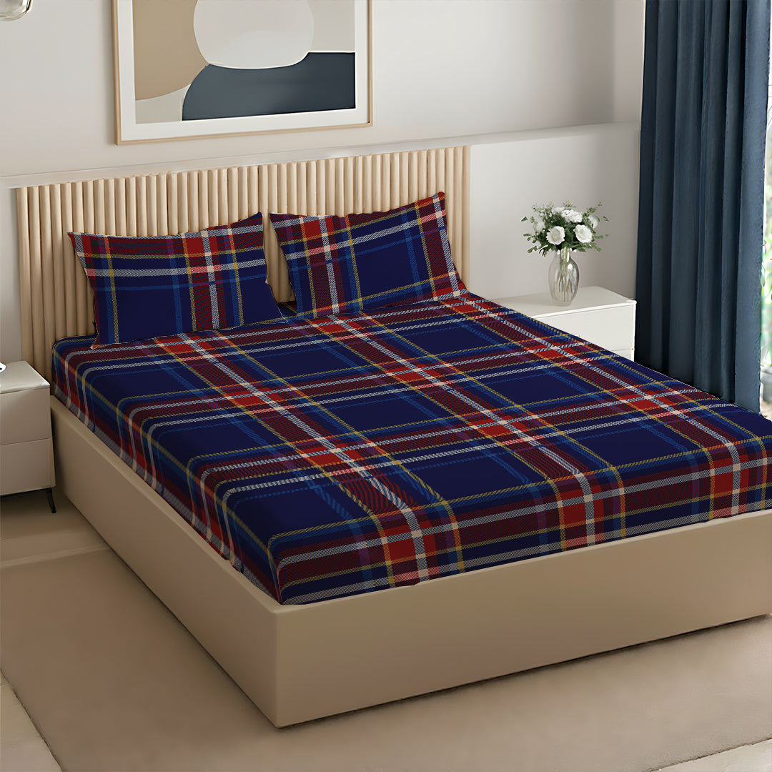 Serene Nest Printed Bedsheet Set Blue Green / Queen