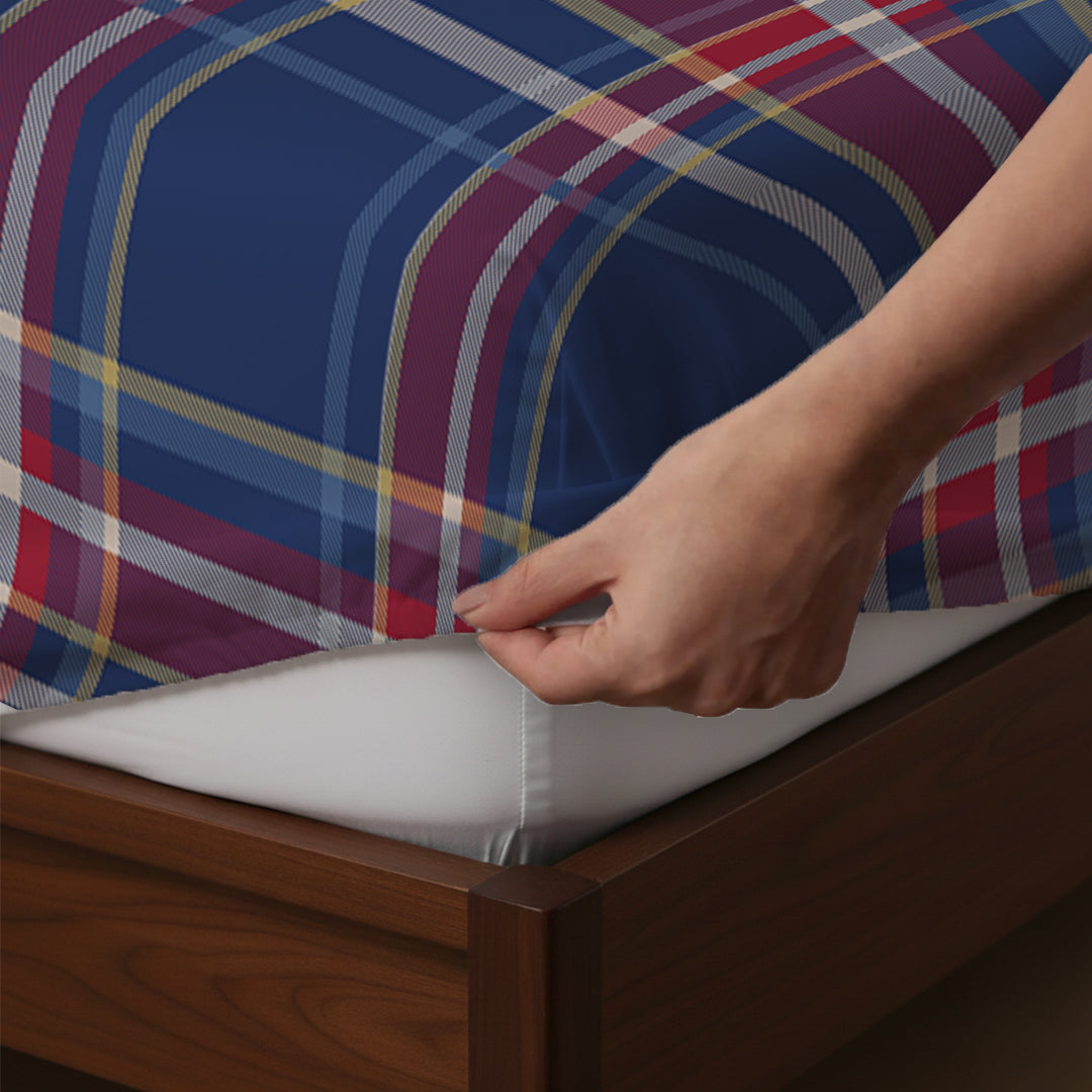 Serene Nest Printed Fitted Sheet Set Blue Green / Queen
