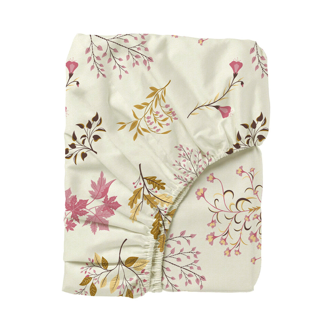 Serene Nest Printed Fitted Sheet Set Gold / King