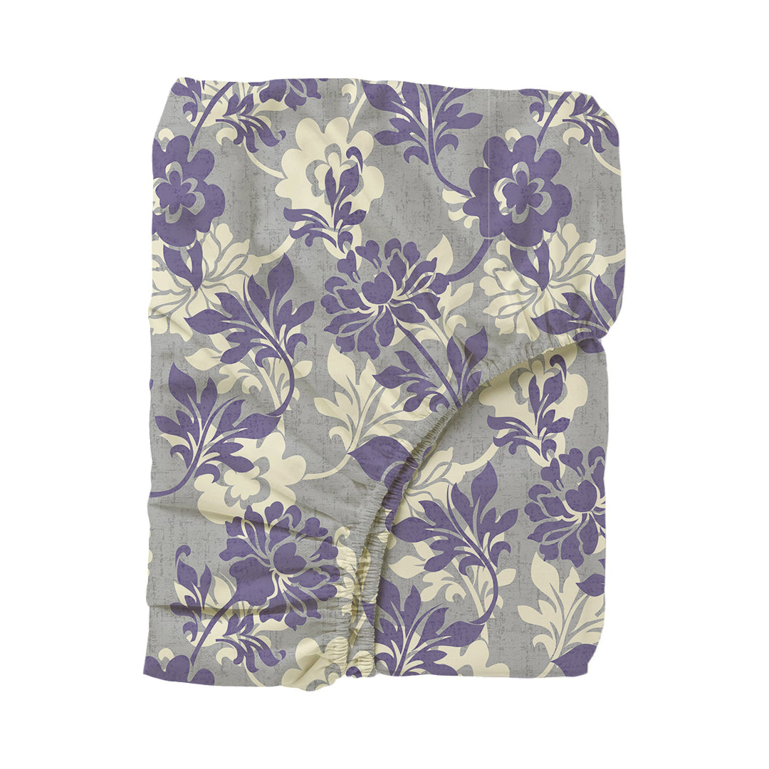 Serene Nest Printed Fitted Sheet Set Blue Red / King