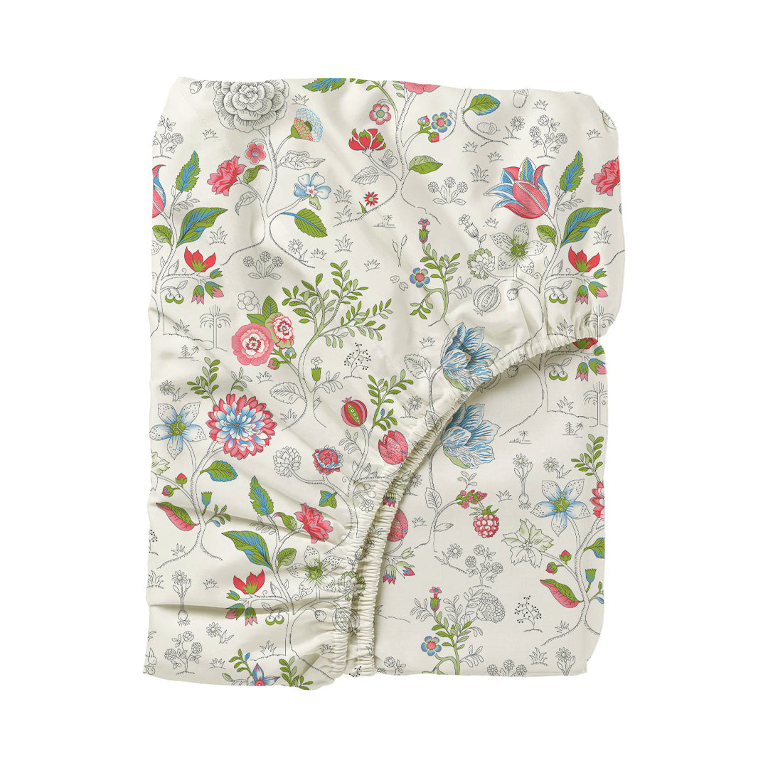 Pure Nest Printed Fitted Sheet Set Peach / Queen