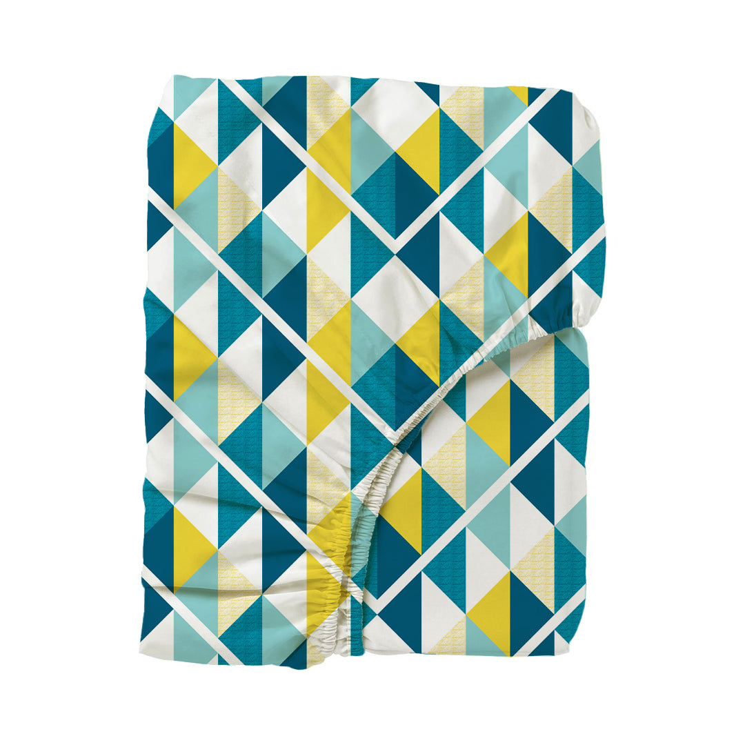 Pure Nest Printed Fitted Sheet Set Tasello Teal / King