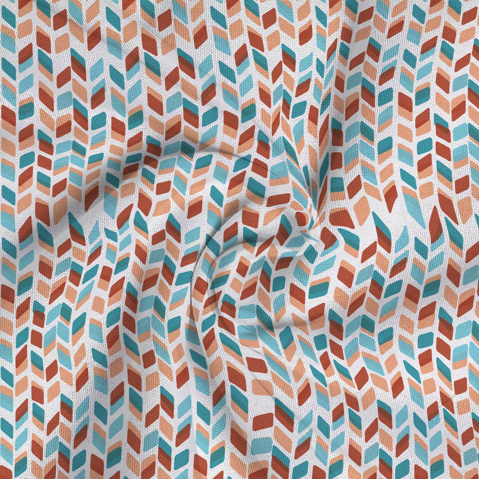 Pure Nest Printed Fitted Sheet Set Blue Rust / King