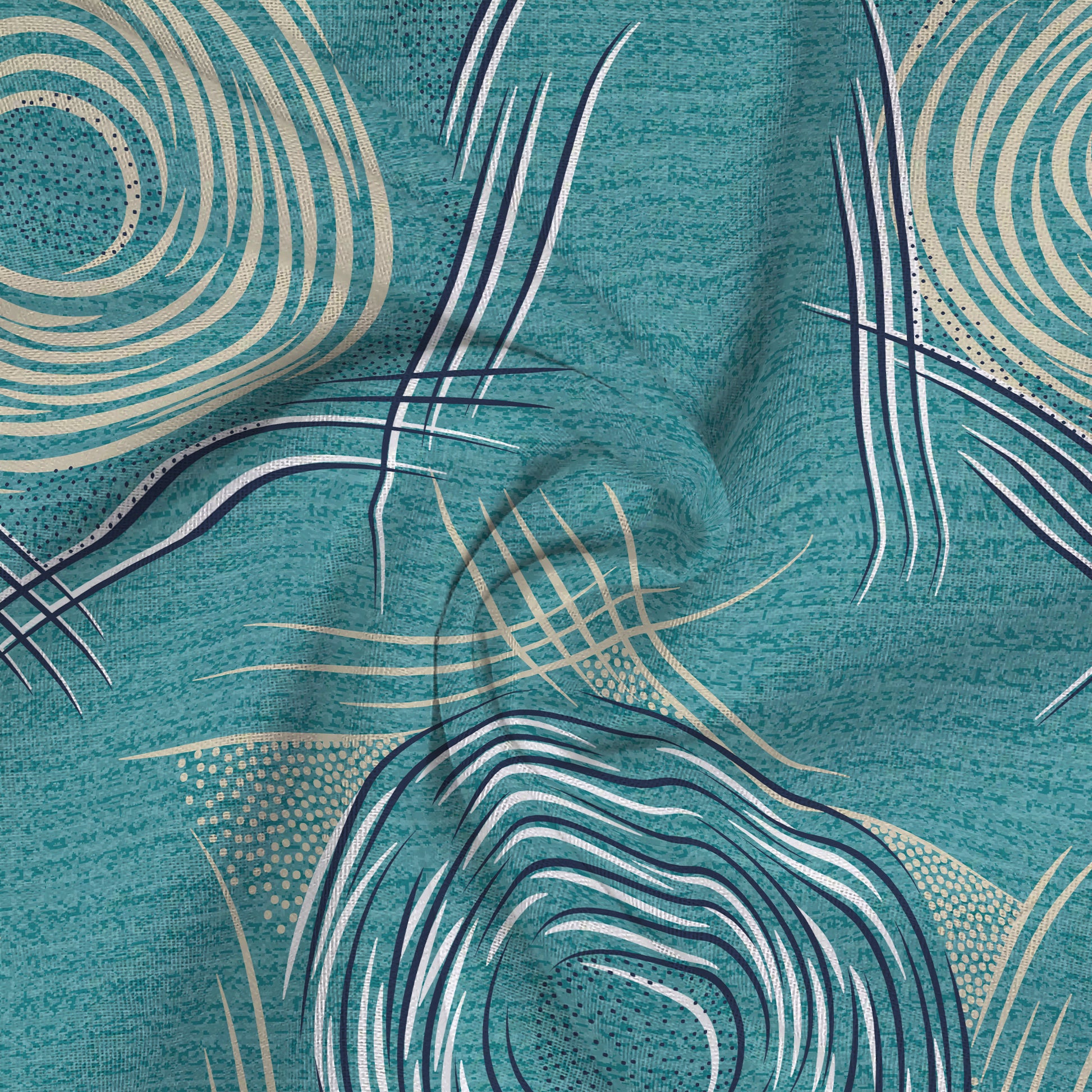 Serene Nest Printed Fitted Sheet Set Teal / King