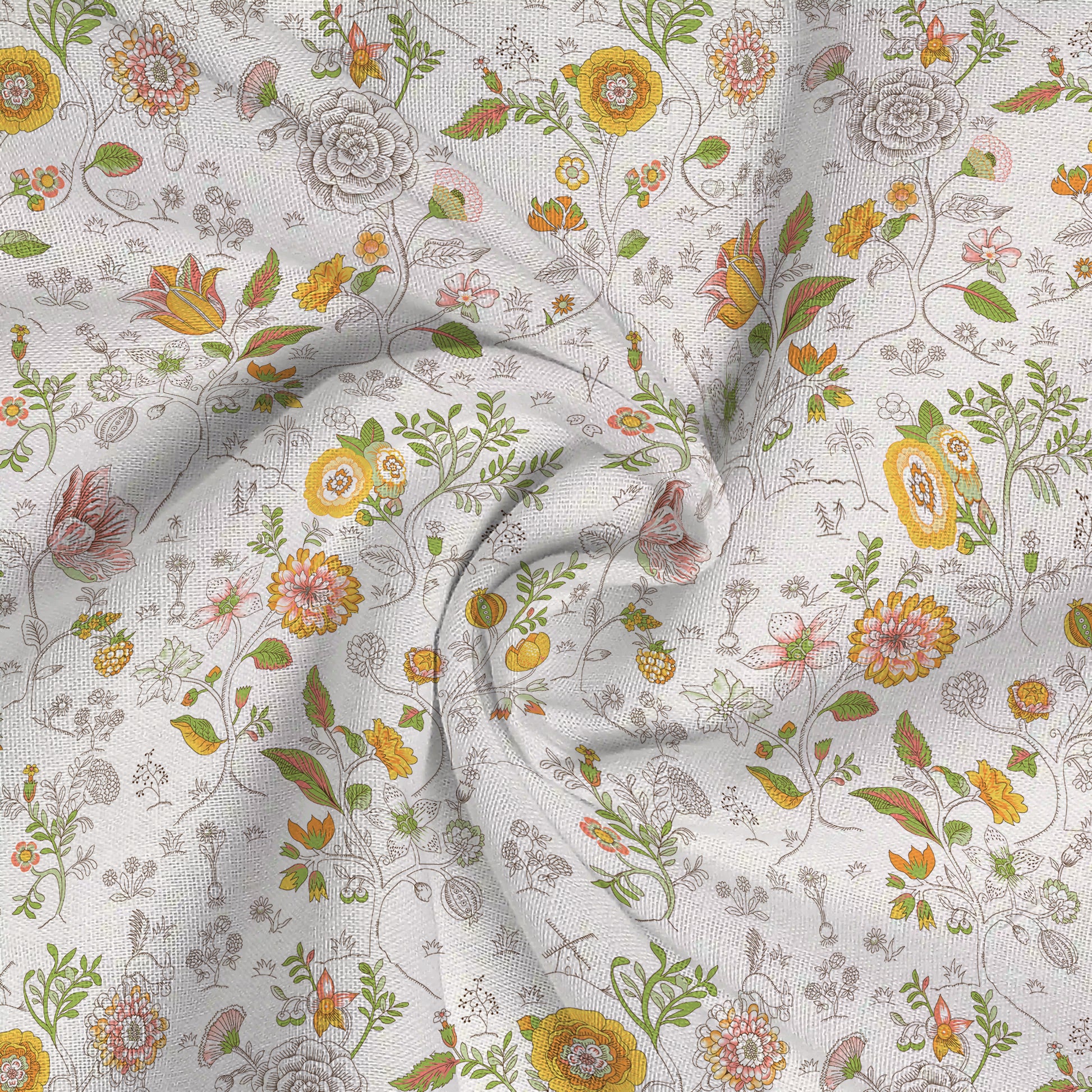Pure Nest Printed Fitted Sheet Set Yellow / Queen