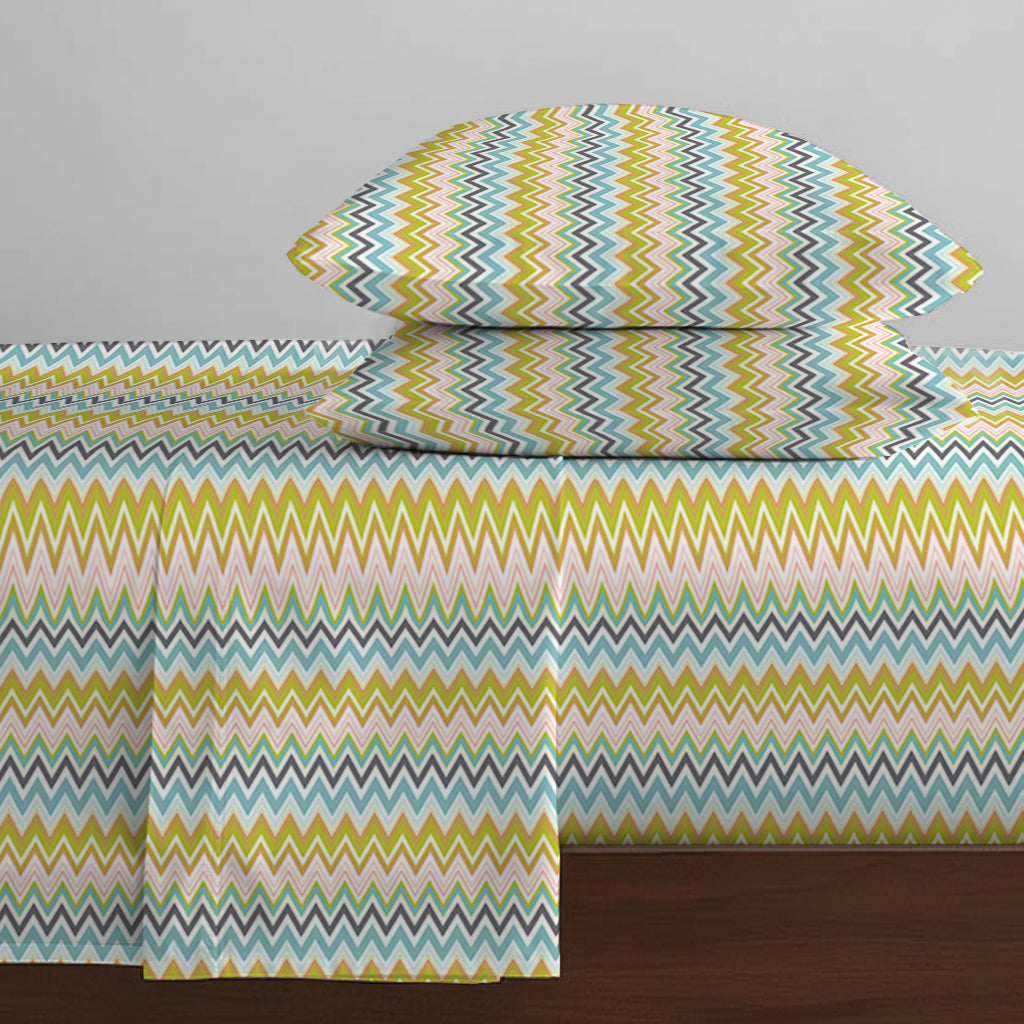 Pure Nest Printed Fitted Sheet Set Orange / King