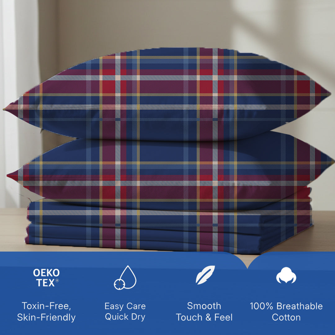 Serene Nest Printed Bedsheet Set Blue Green / Queen