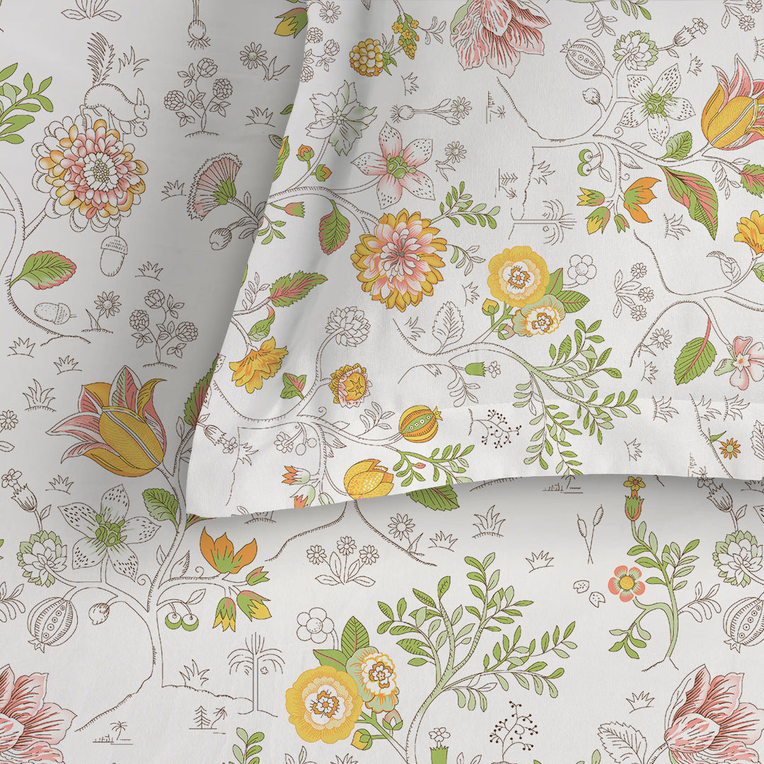 Pure Nest Printed Fitted Sheet Set Yellow / King