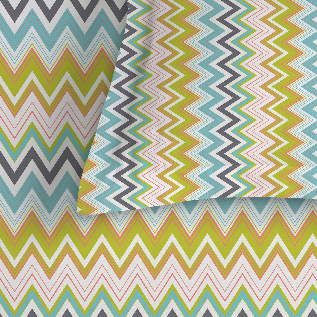 Pure Nest Printed Fitted Sheet Set Orange / Queen