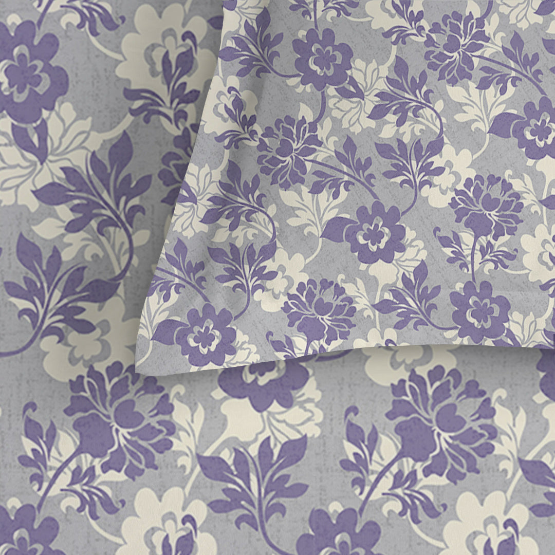 Serene Nest Printed Bedsheet Set Blue Red / King