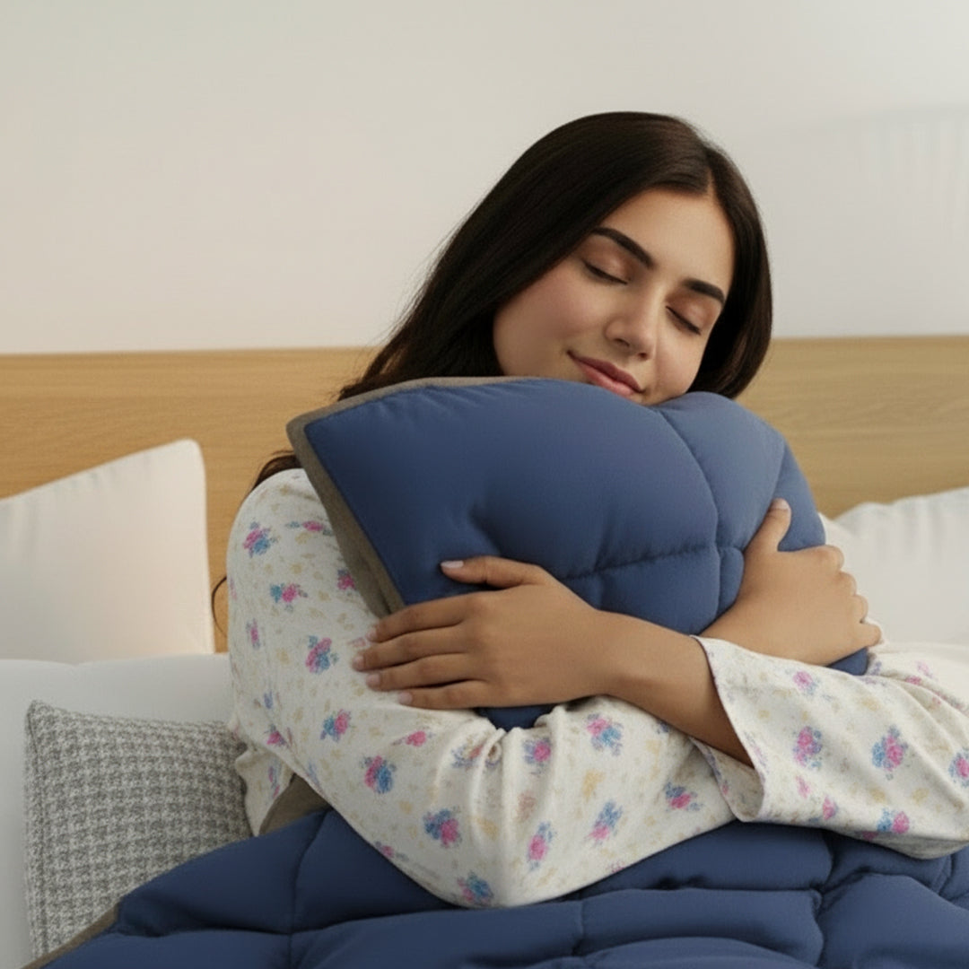 Hush Haven Double Comforter Taupe & Navy Blue / Double