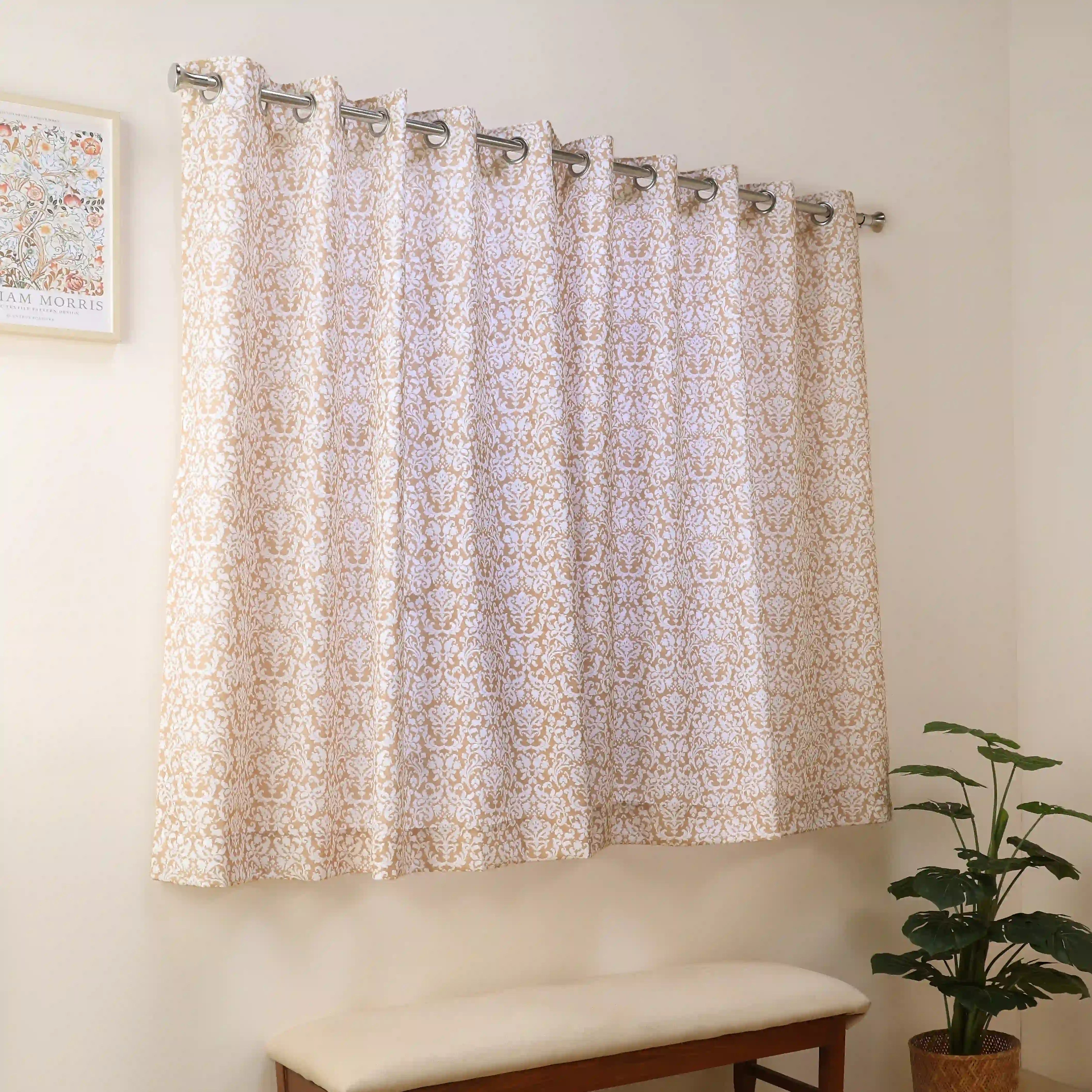Chippa Lane Set Of 2 Printed Readymade Curtains | 
Loom Legacy Taupe / Window (5ft X 4.4ft)