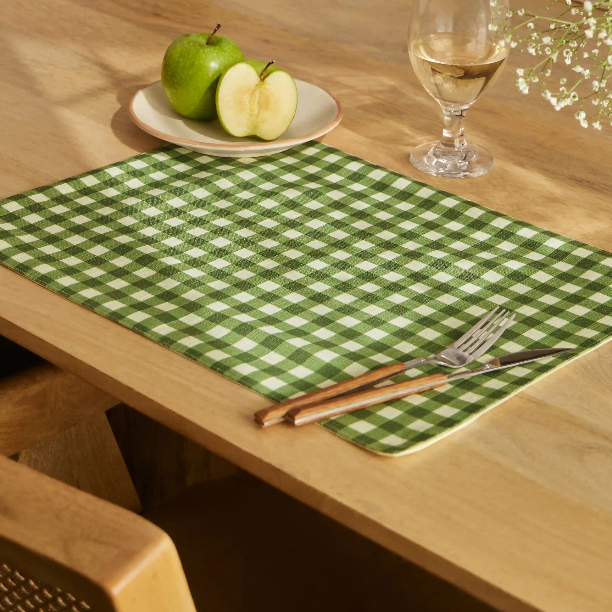 Nonna's Home 100% Polyester Table Placemat Set Big Rosemary Gingham / 6 Piece Set
